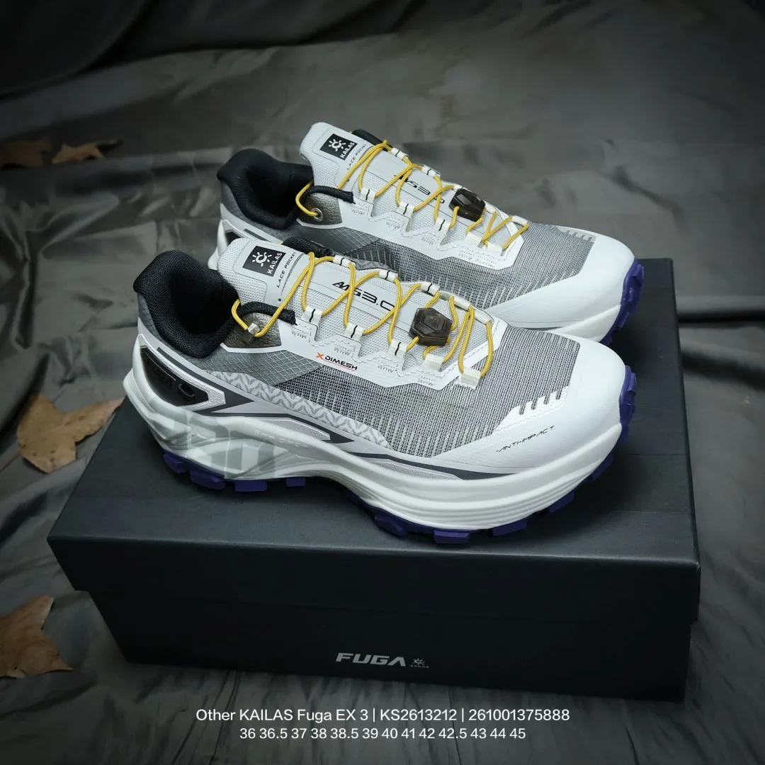 Kailas Fuga EX 3 trail sneakers in White & Orange & Black · view 1