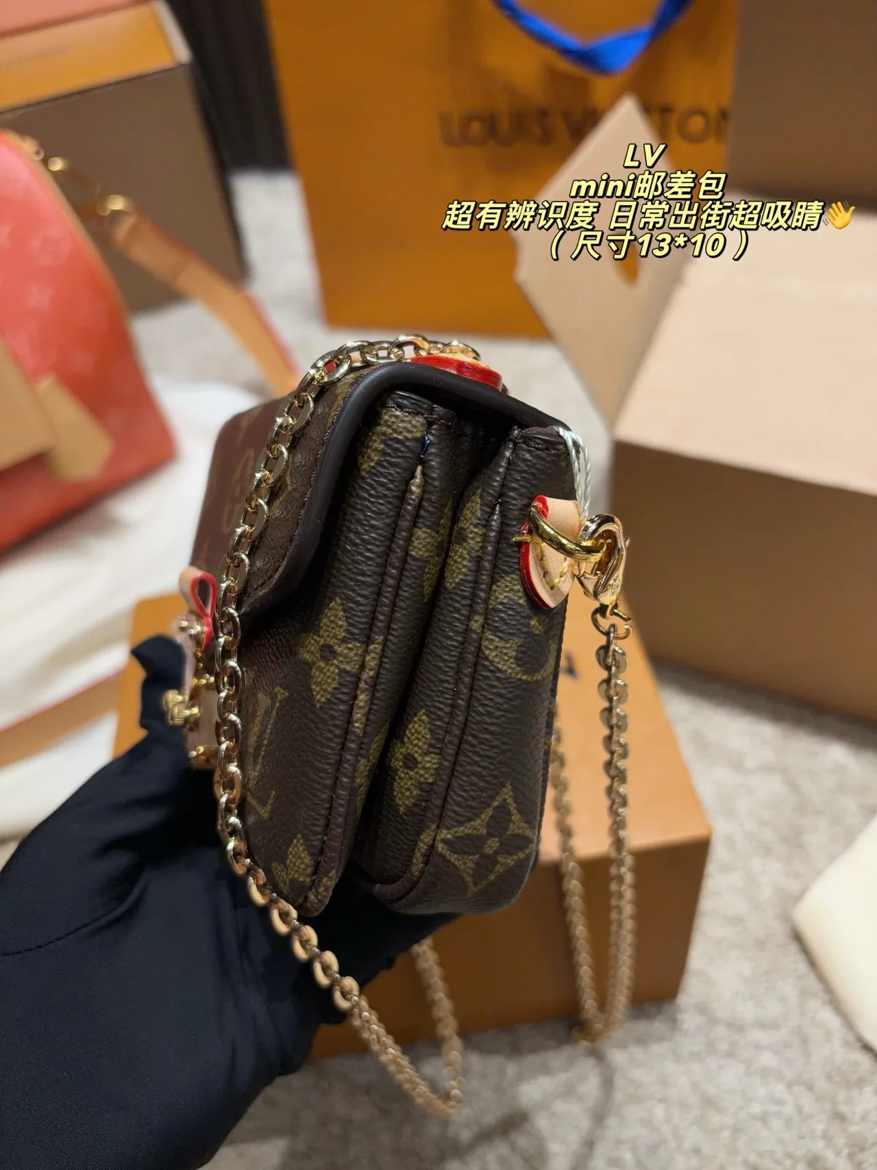 Louis Vuitton Canvas Clutch in Brown · view 6