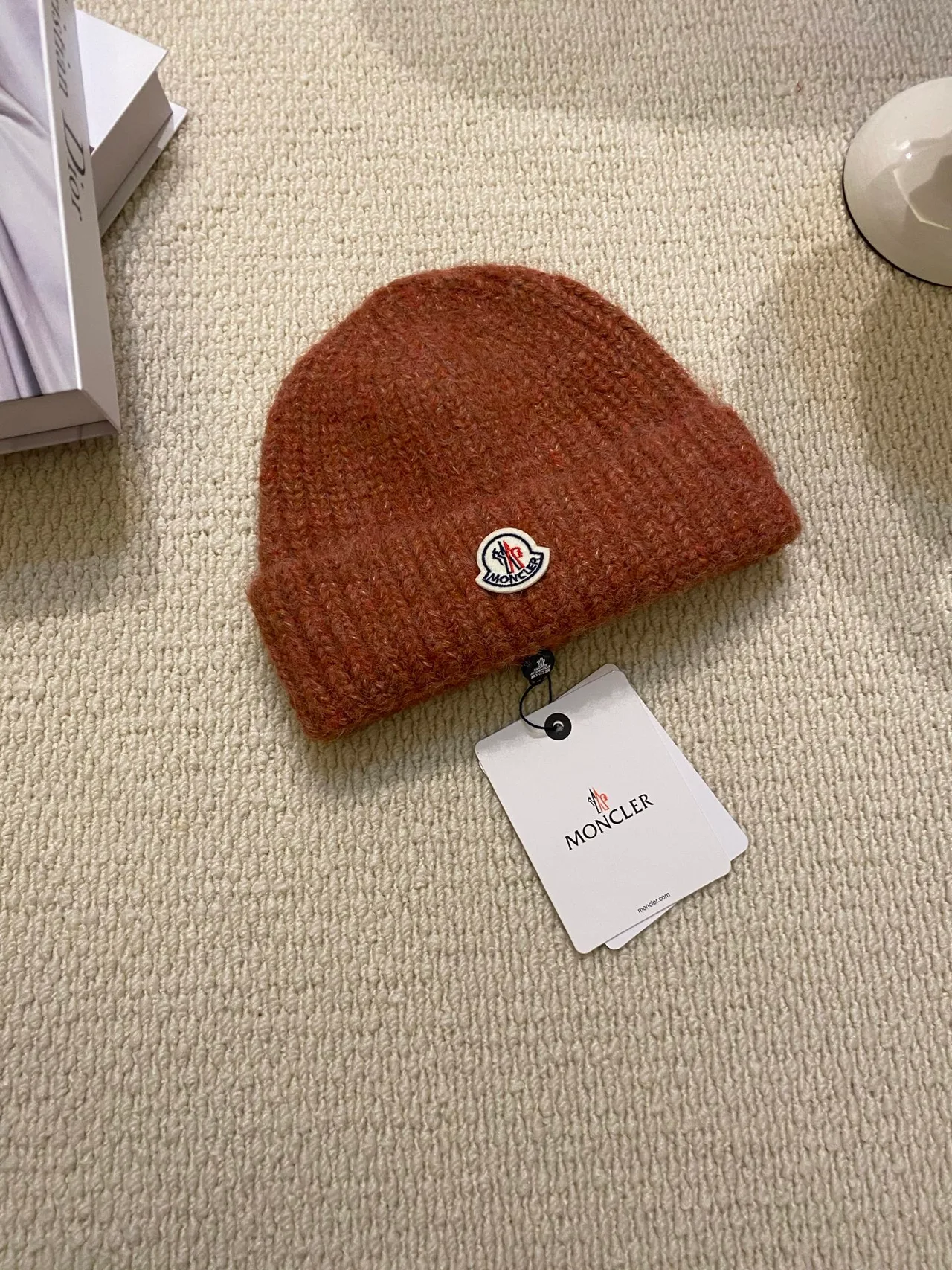 Moncler Beanie in White & Black & Beige & Grey & Brown · view 6