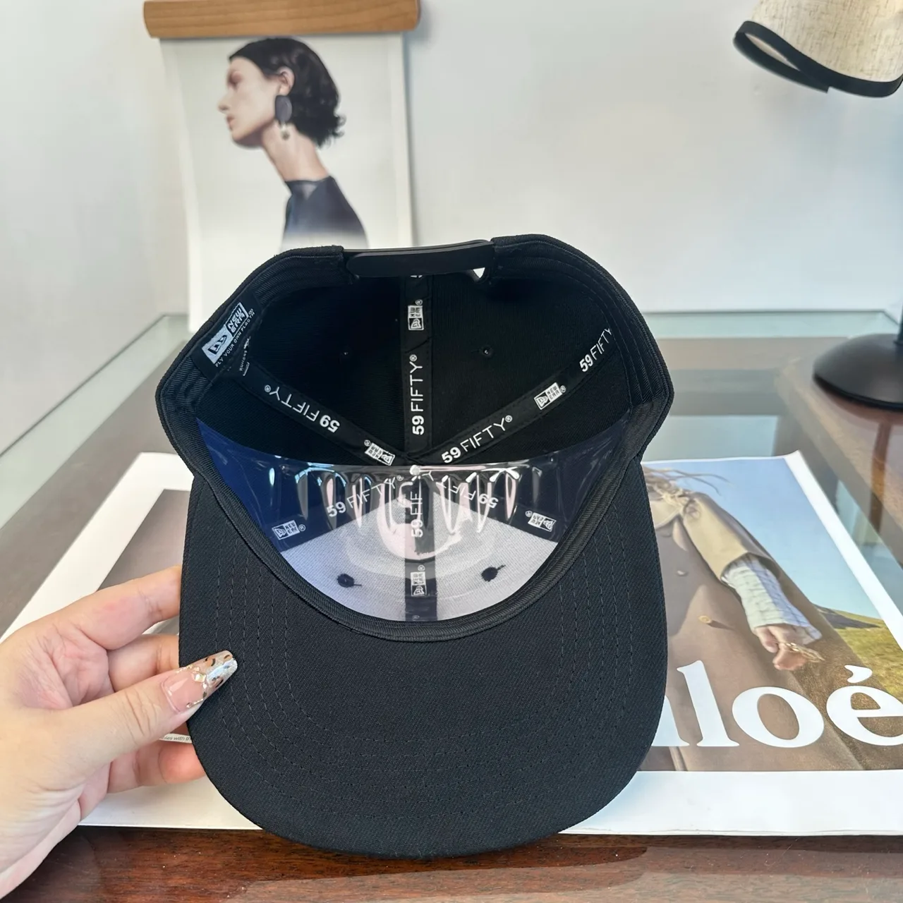 New Era Embroidered Baseball Cap in Black · view 8