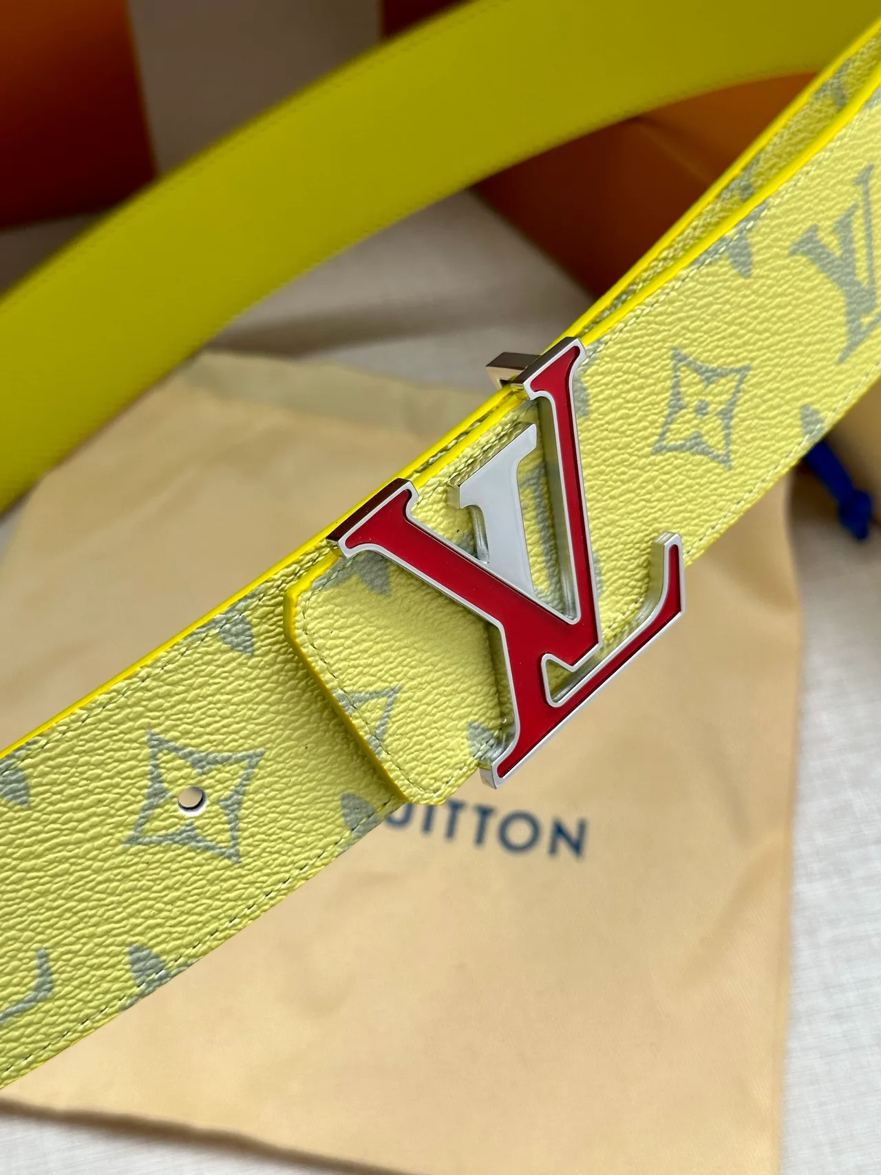 Louis Vuitton Canvas Belt in Yellow · view 7