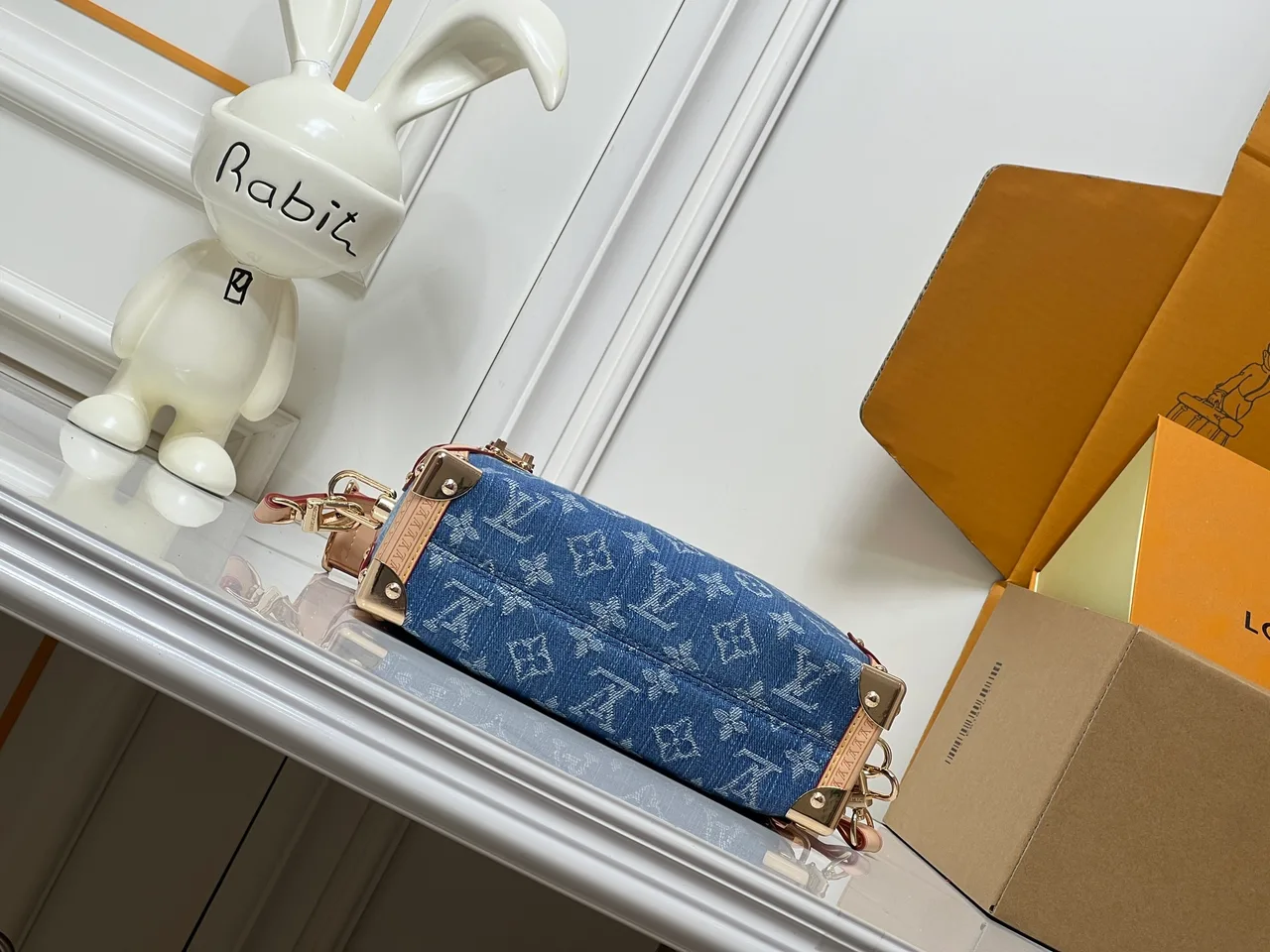 Louis Vuitton Denim Monogram Handbag in Blue · view 5