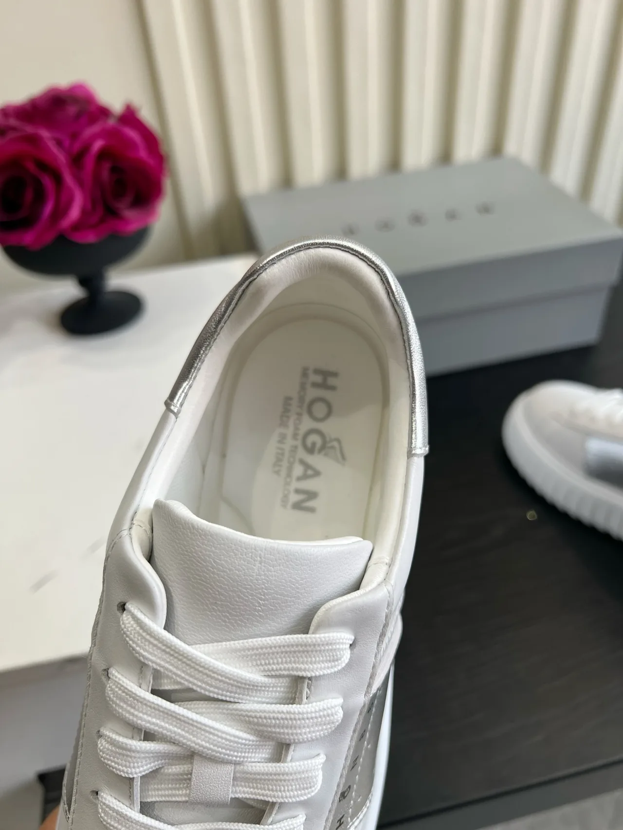 Hogan Cowhide Sneakers in White · view 8