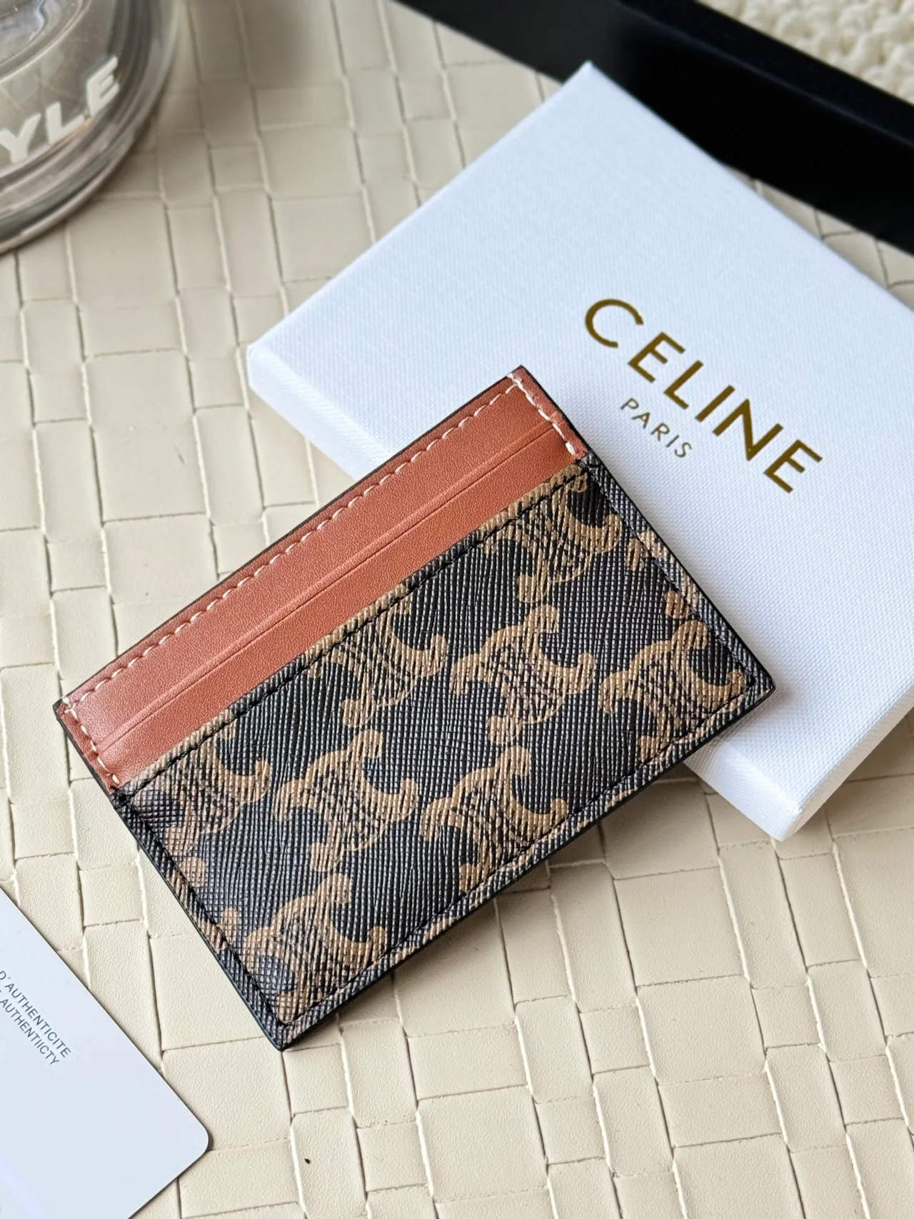 Celine Smooth Cardholder in Brown · view 4
