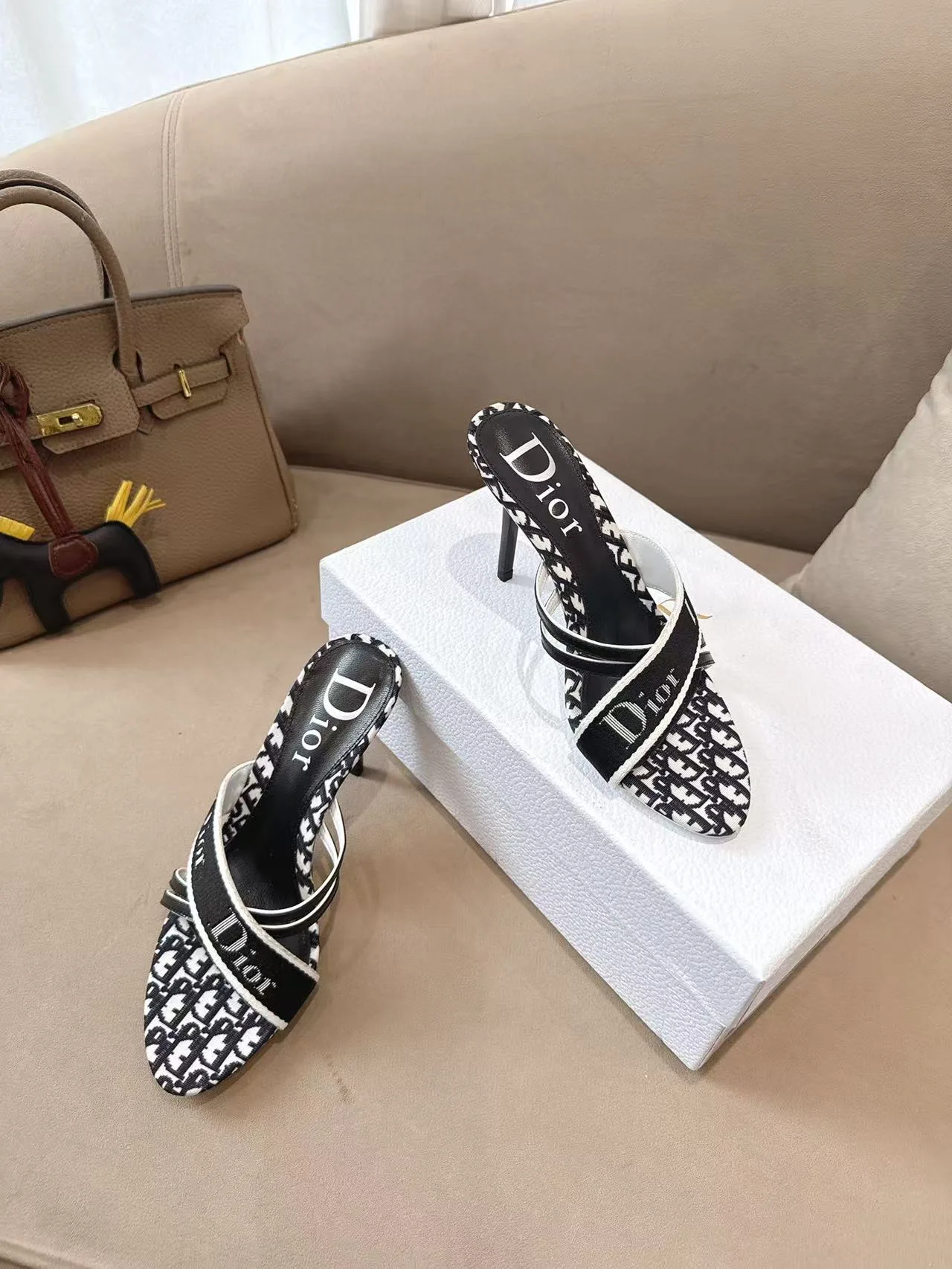 Dior Sheepskin Pointed-Toe Mules in Black · view 4
