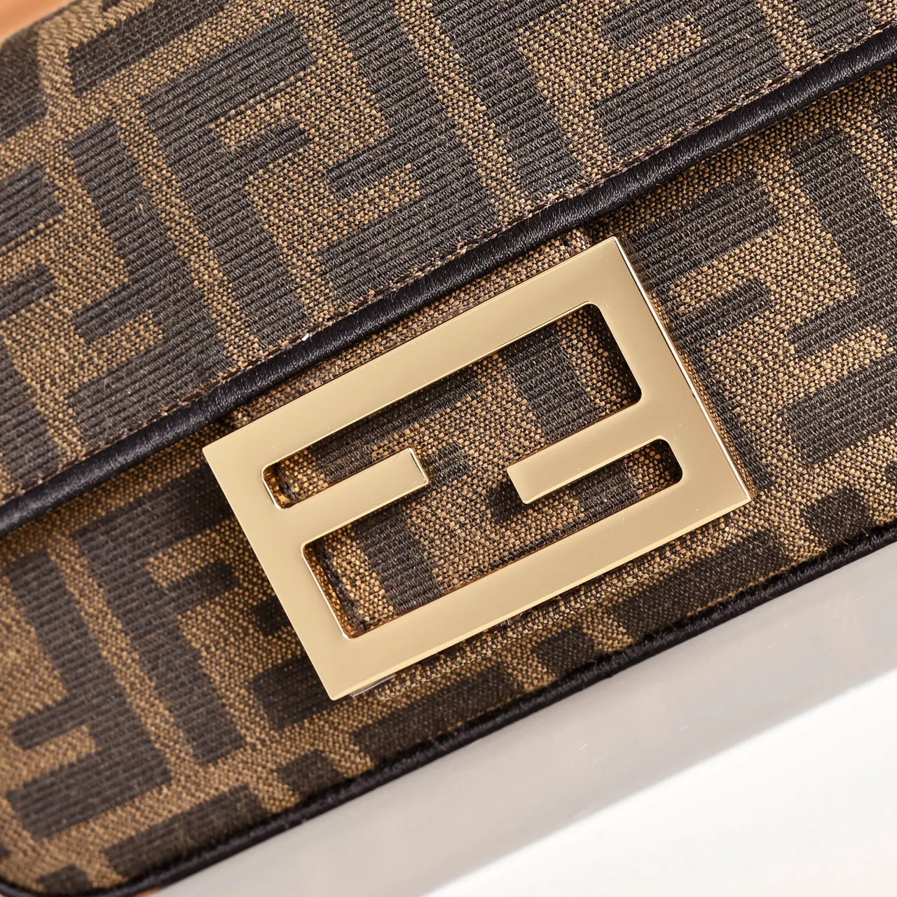 Fendi Baguette FF-Monogram Chain-Strap Flap Bag in Brown · view 4