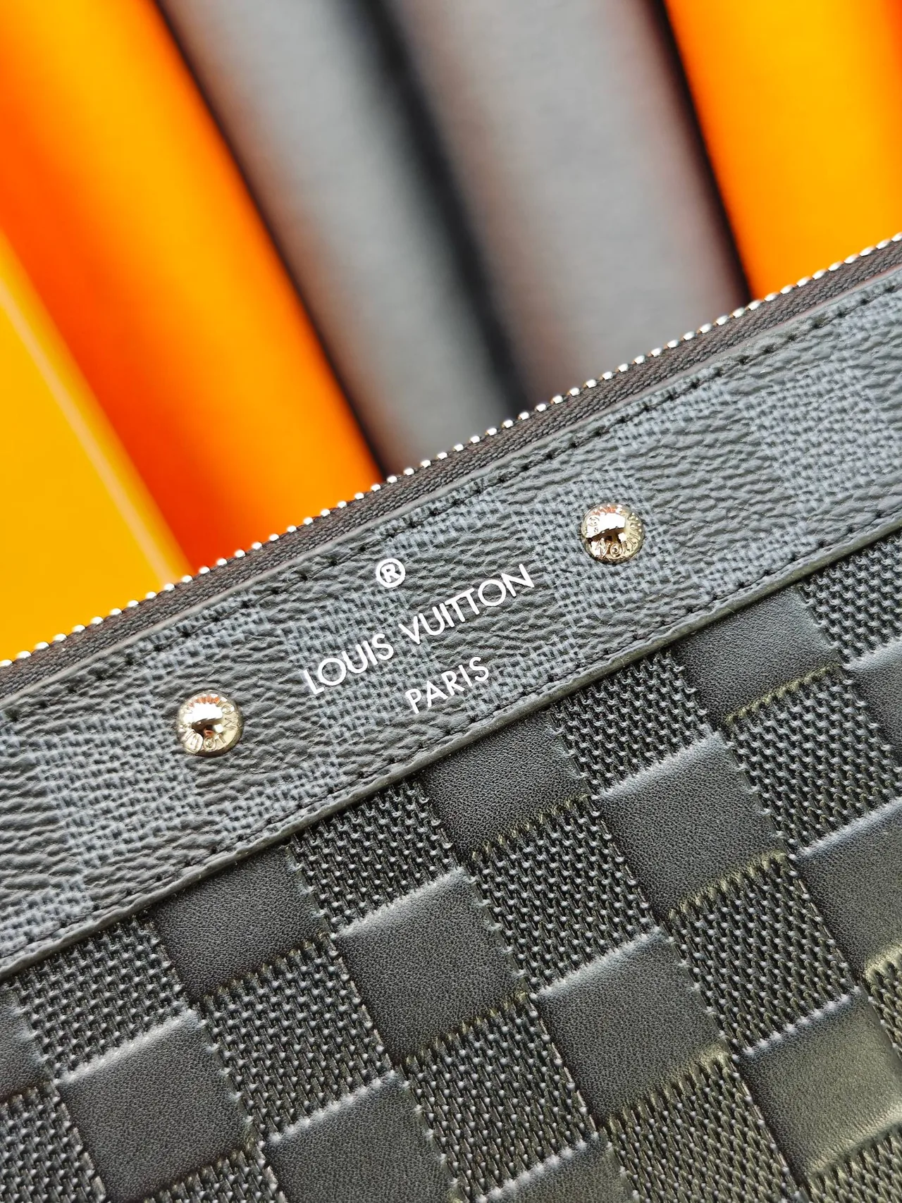 Louis Vuitton Canvas Woven Wristlet Pouch in Black · view 7