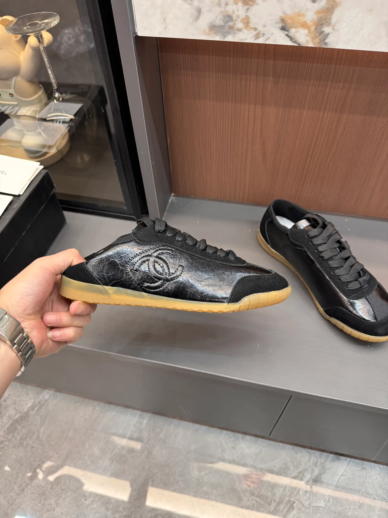 Chanel Cowhide Sneakers in Black · view 8
