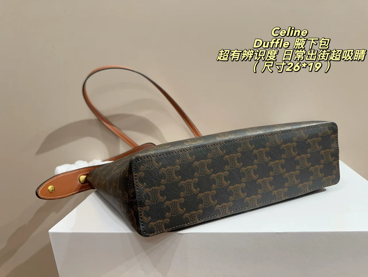 Celine Cowhide Canvas Crossbody Bag in Brown · view 7