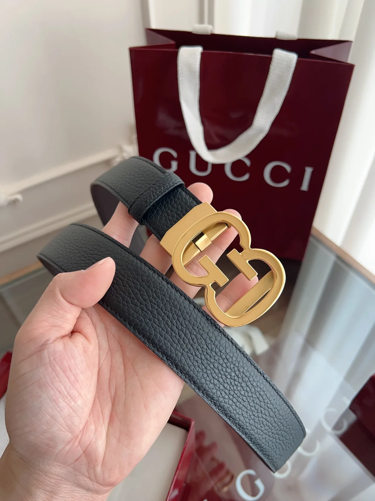 Gucci GG buckle belt in Black · view 8