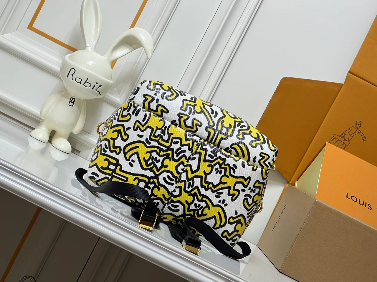 Louis Vuitton Cowhide Canvas Graphic Backpack in White · view 7