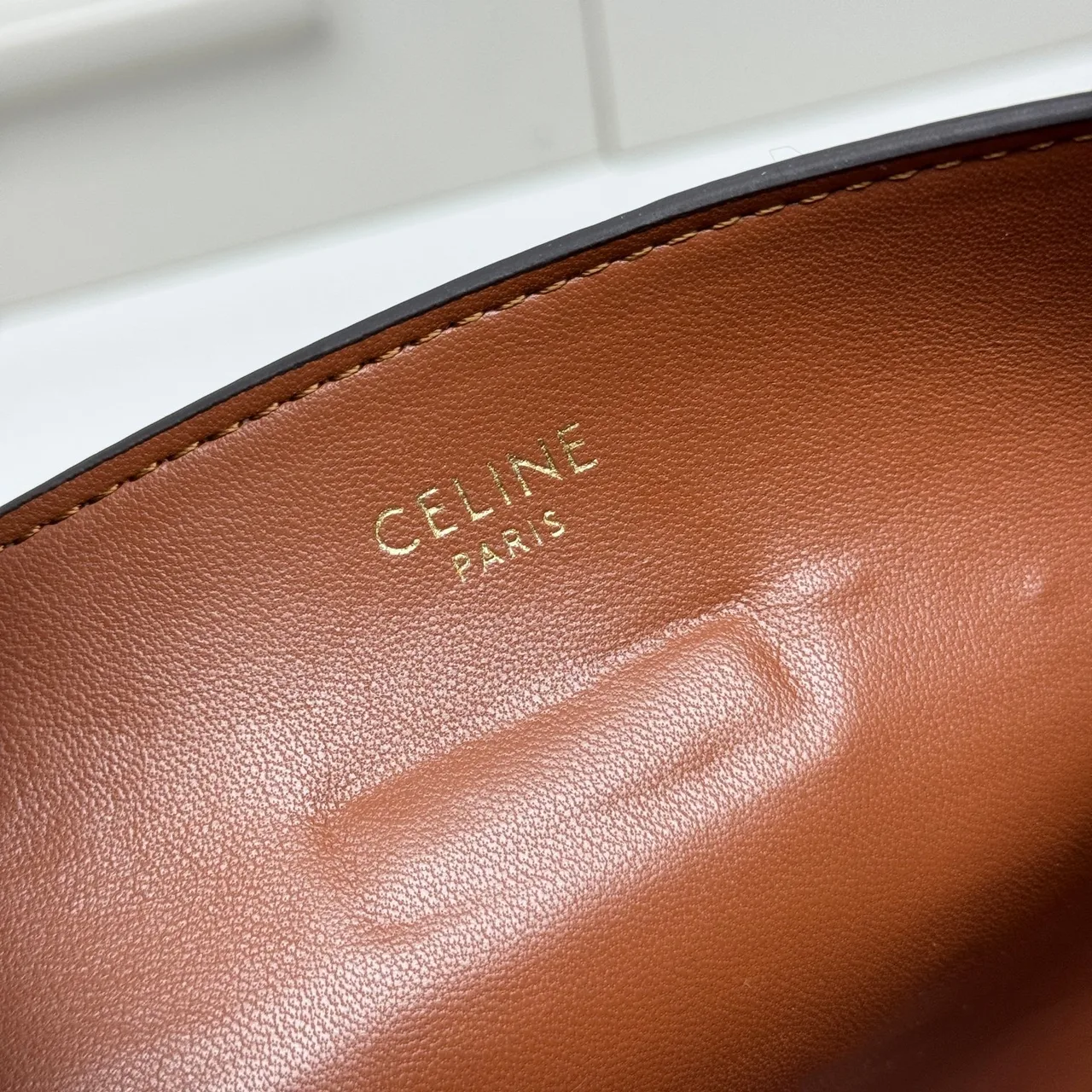 Celine Calfskin Smooth Bucket Bag in Brown · view 8