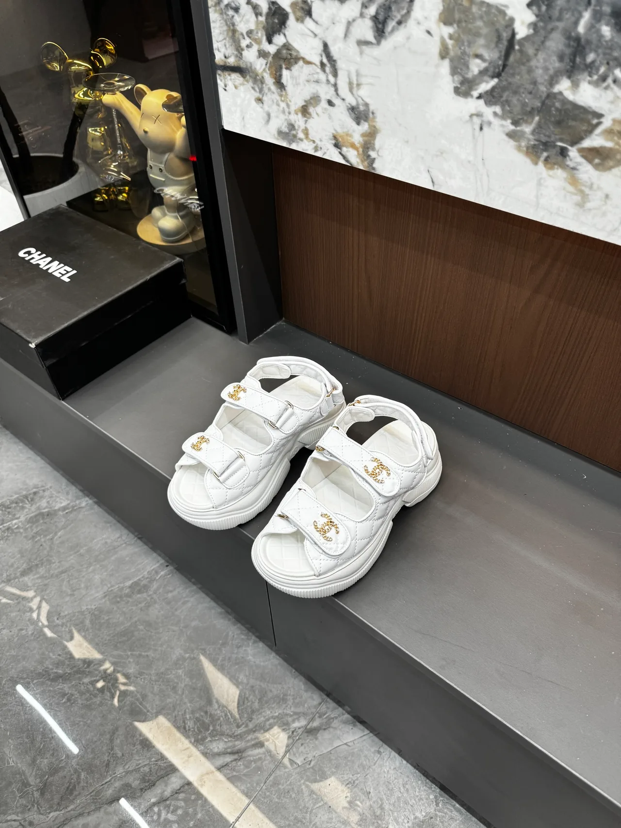 Chanel Sandals in Black / White · view 3