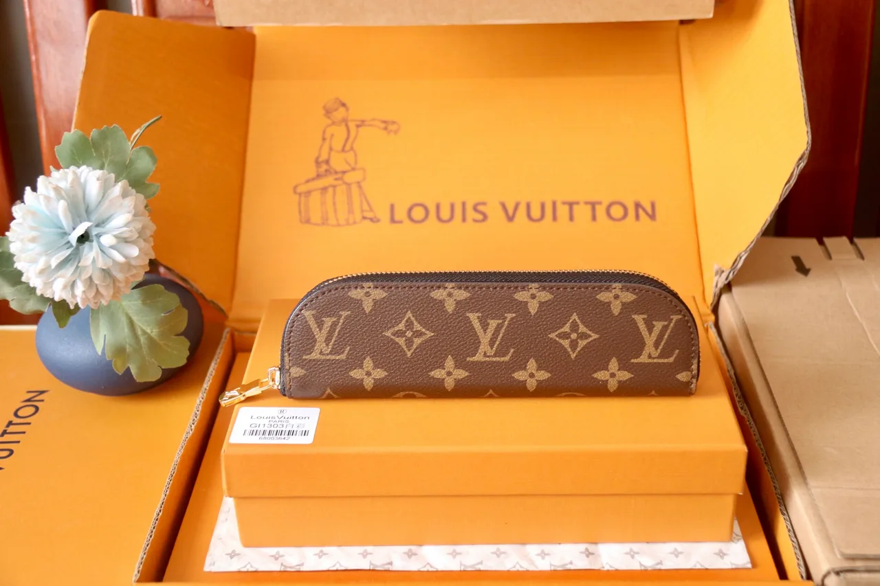 Louis Vuitton Canvas Monogram Pencil Case in Brown · view 1