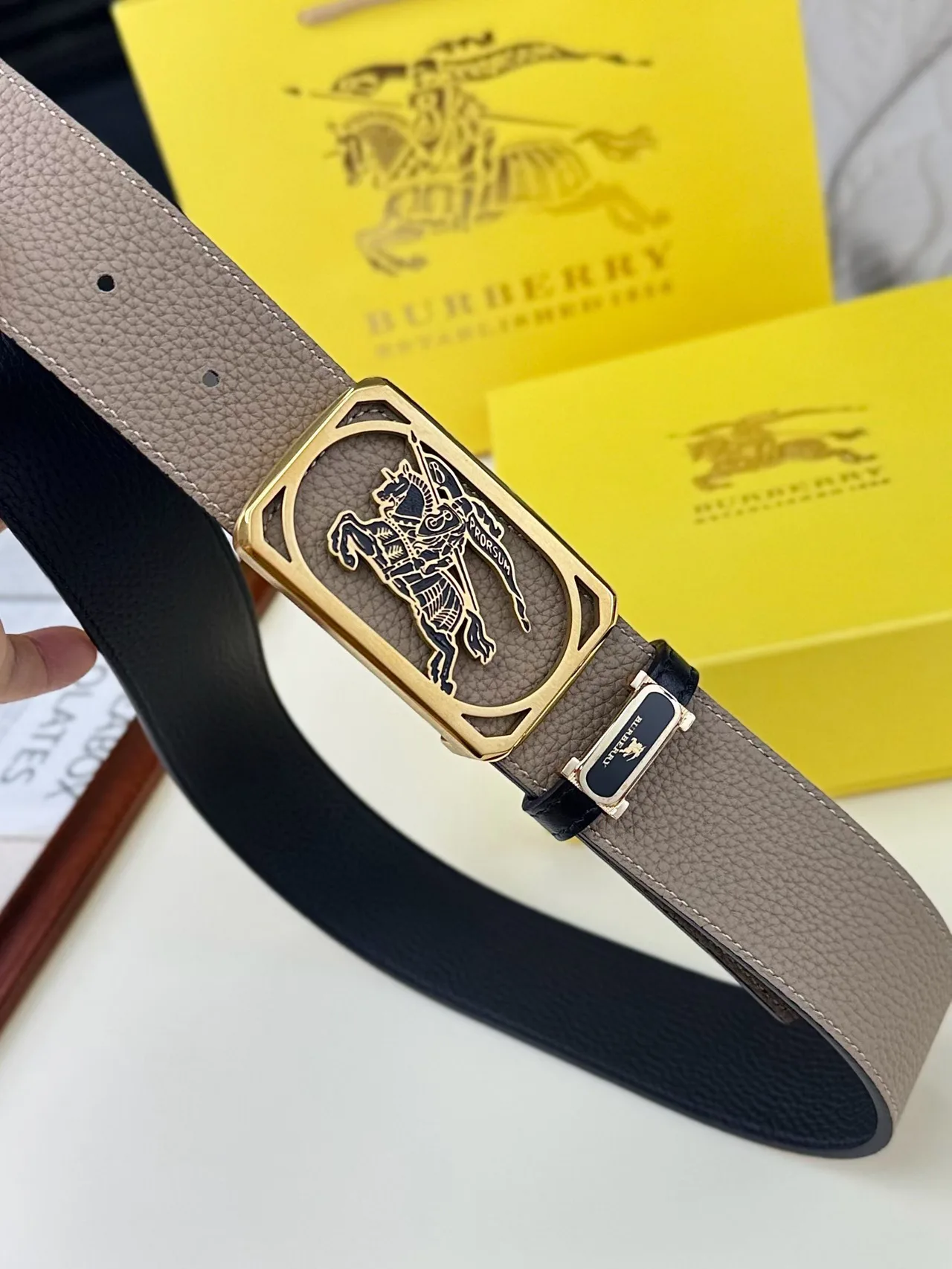 Burberry Reversible Belt in Grey · view 8