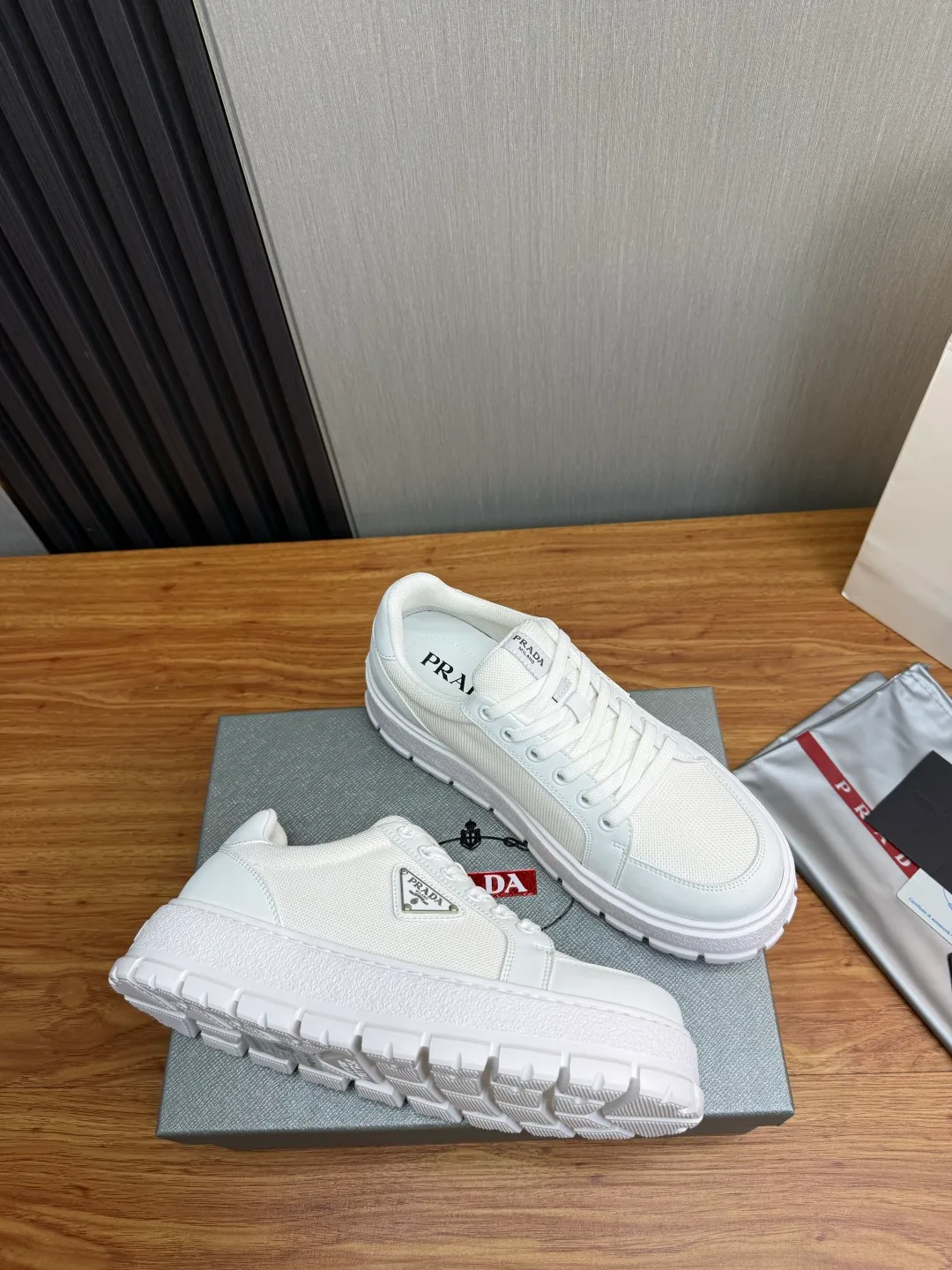 Prada Cowhide Sneakers in White · view 6