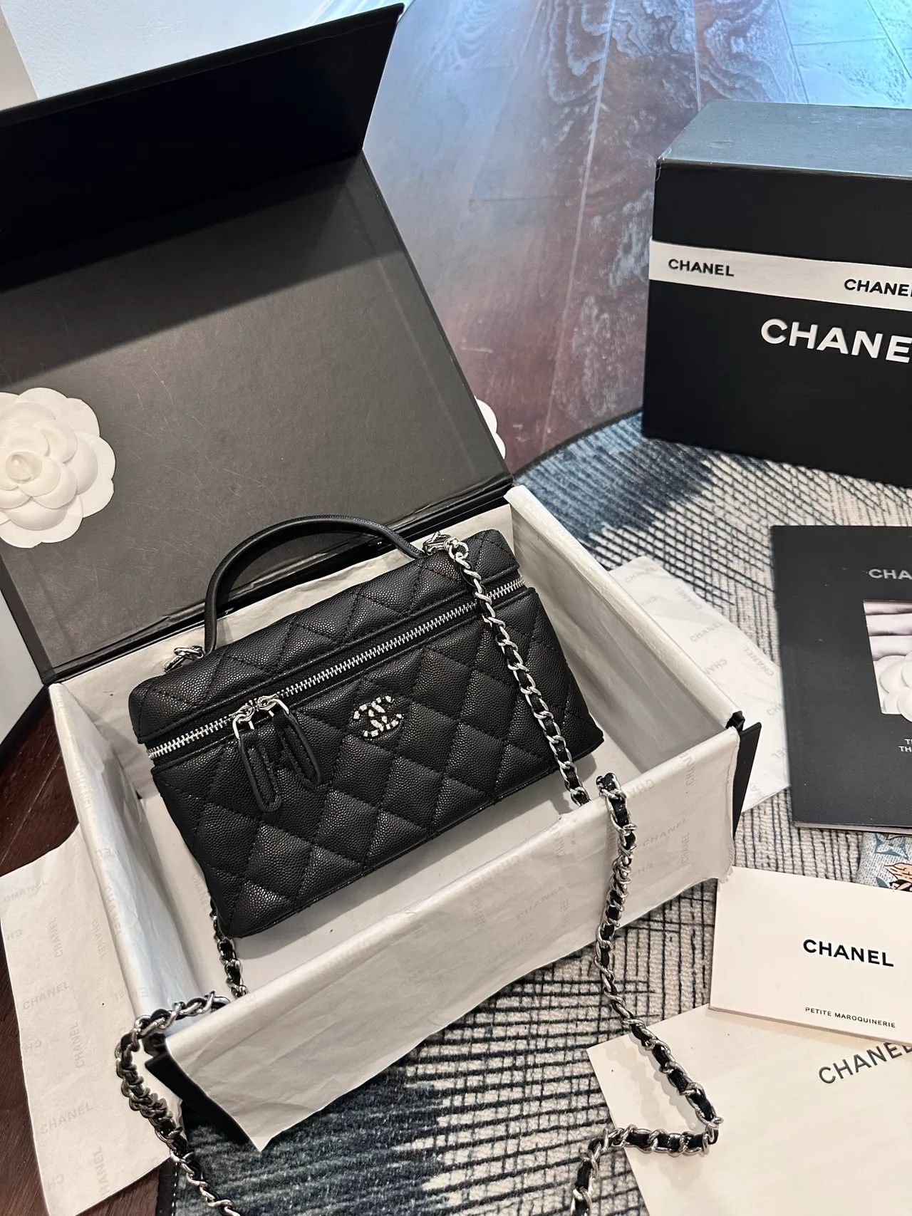 Chanel LP Top-Handle Bag in Pink / Black · view 2