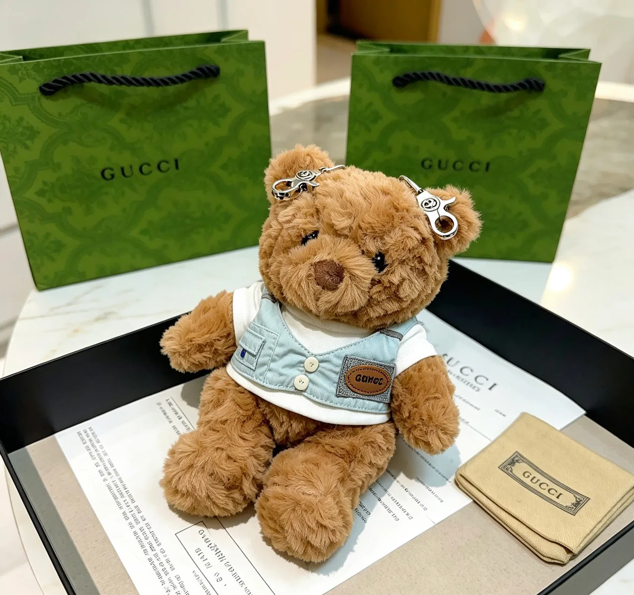 Gucci Teddy Bear Bag Charm in Brown · view 4