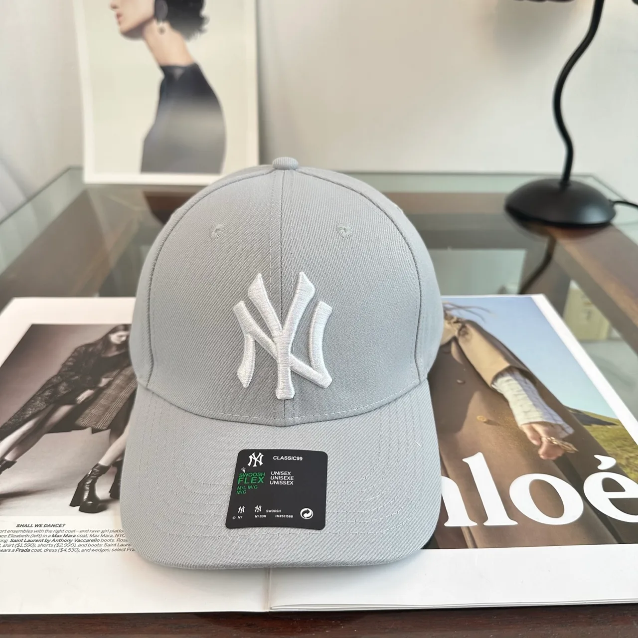 NY Letter Baseball Cap in Black & Grey & White & Brown & Green · view 2
