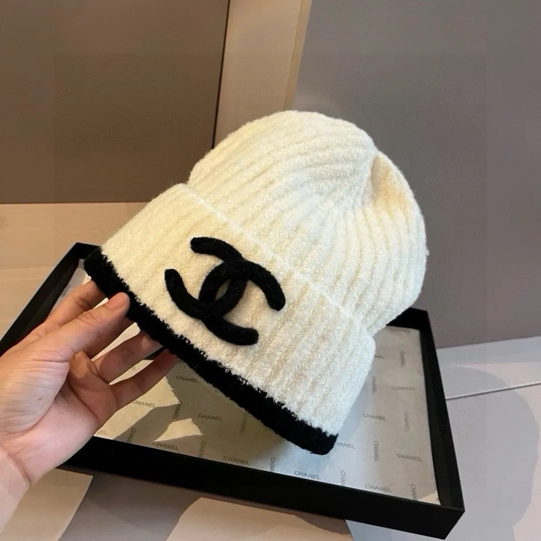 Chanel Knit Beanie in Cream · view 4