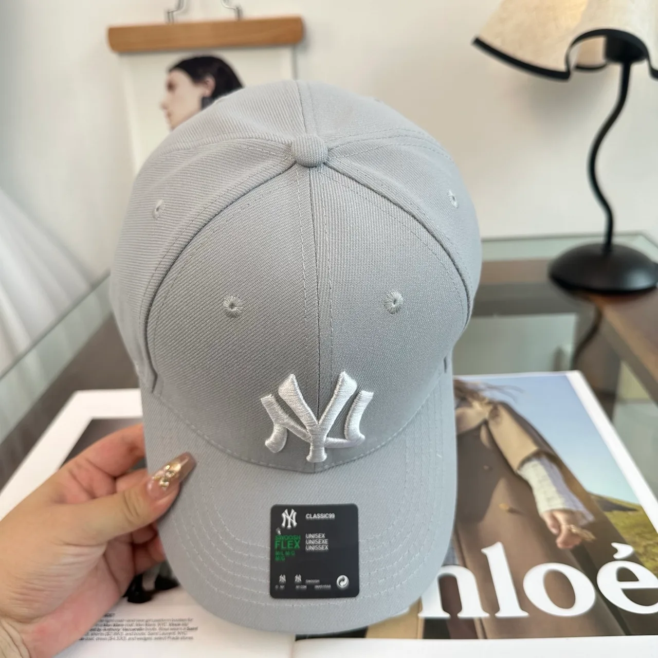 NY Letter Baseball Cap in Black & Grey & White & Brown & Green · view 6