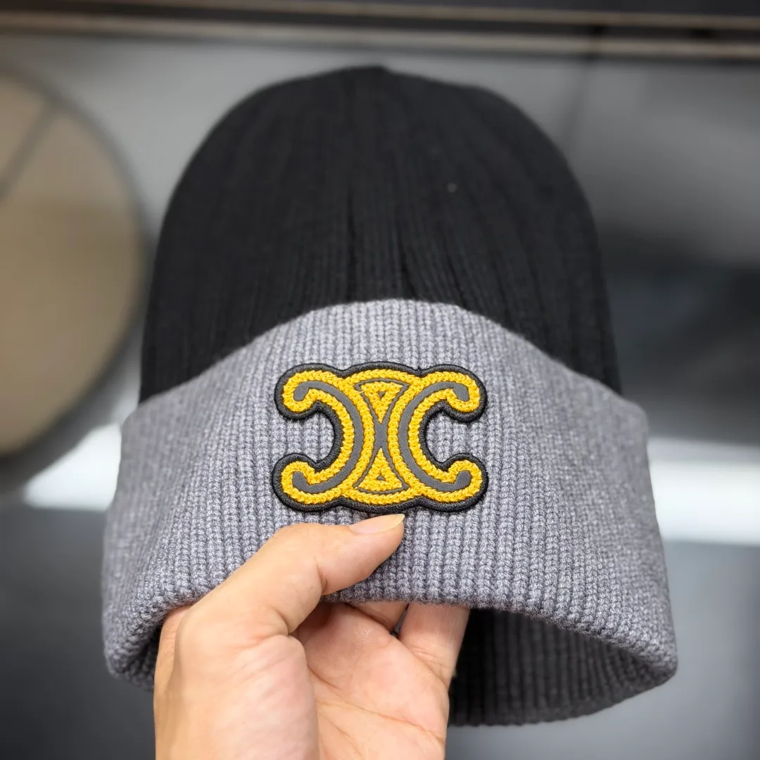 Celine Ribbed Beanie in Grey · view 6