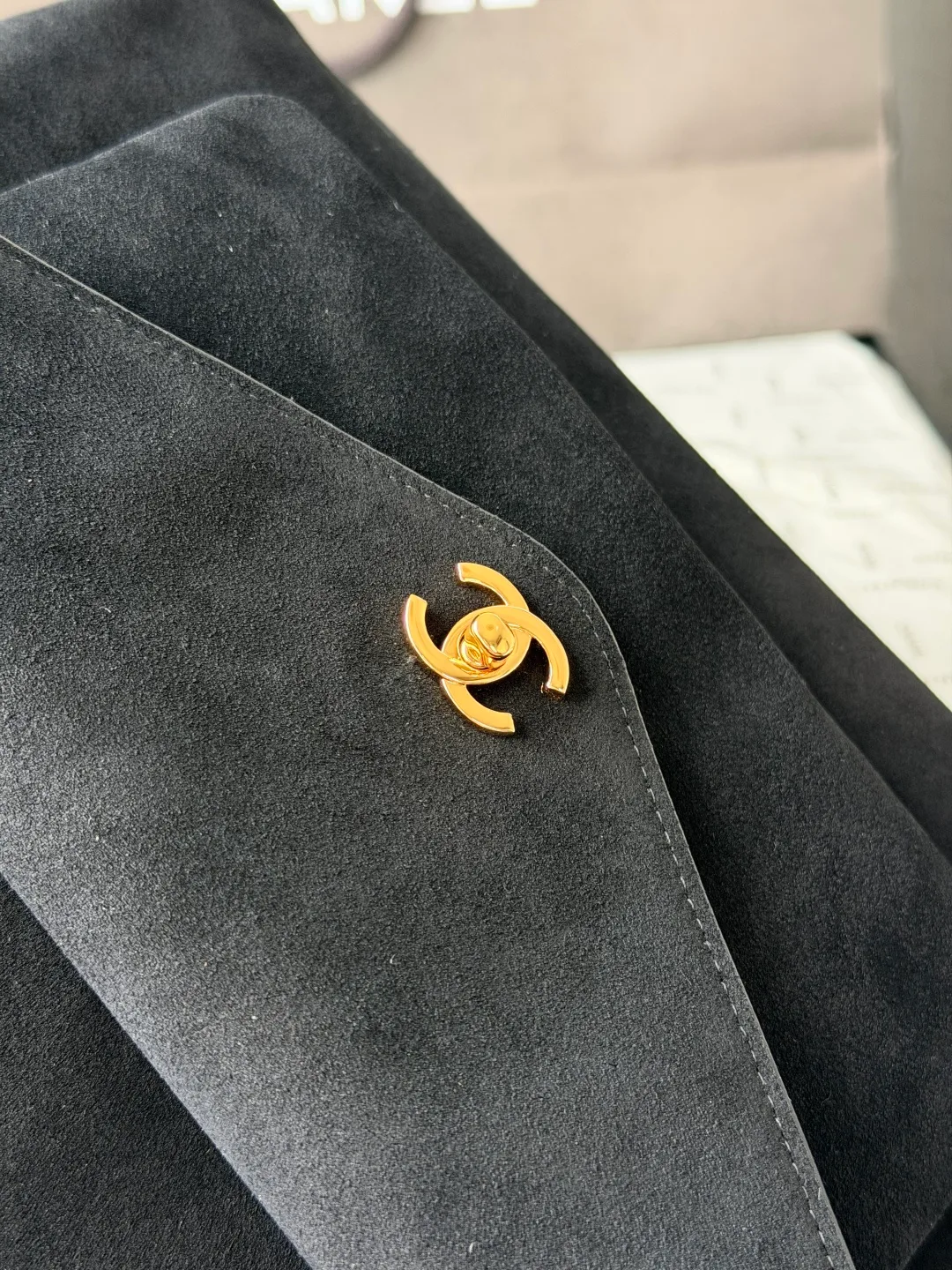 Chanel Leather Glossy Tote in Black · view 6