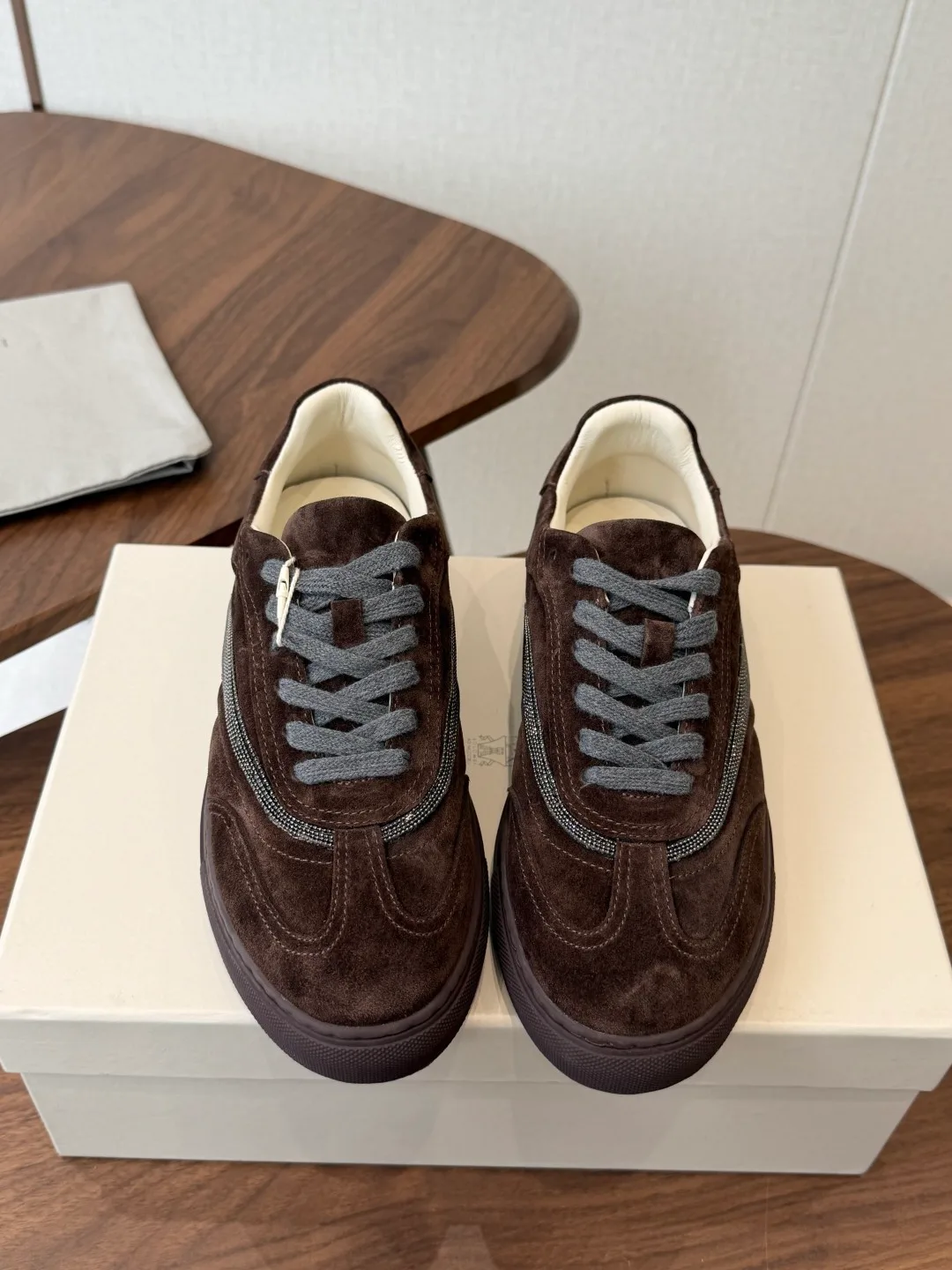 Brunello Cucinelli Cowhide Suede Sneakers in Brown · view 1