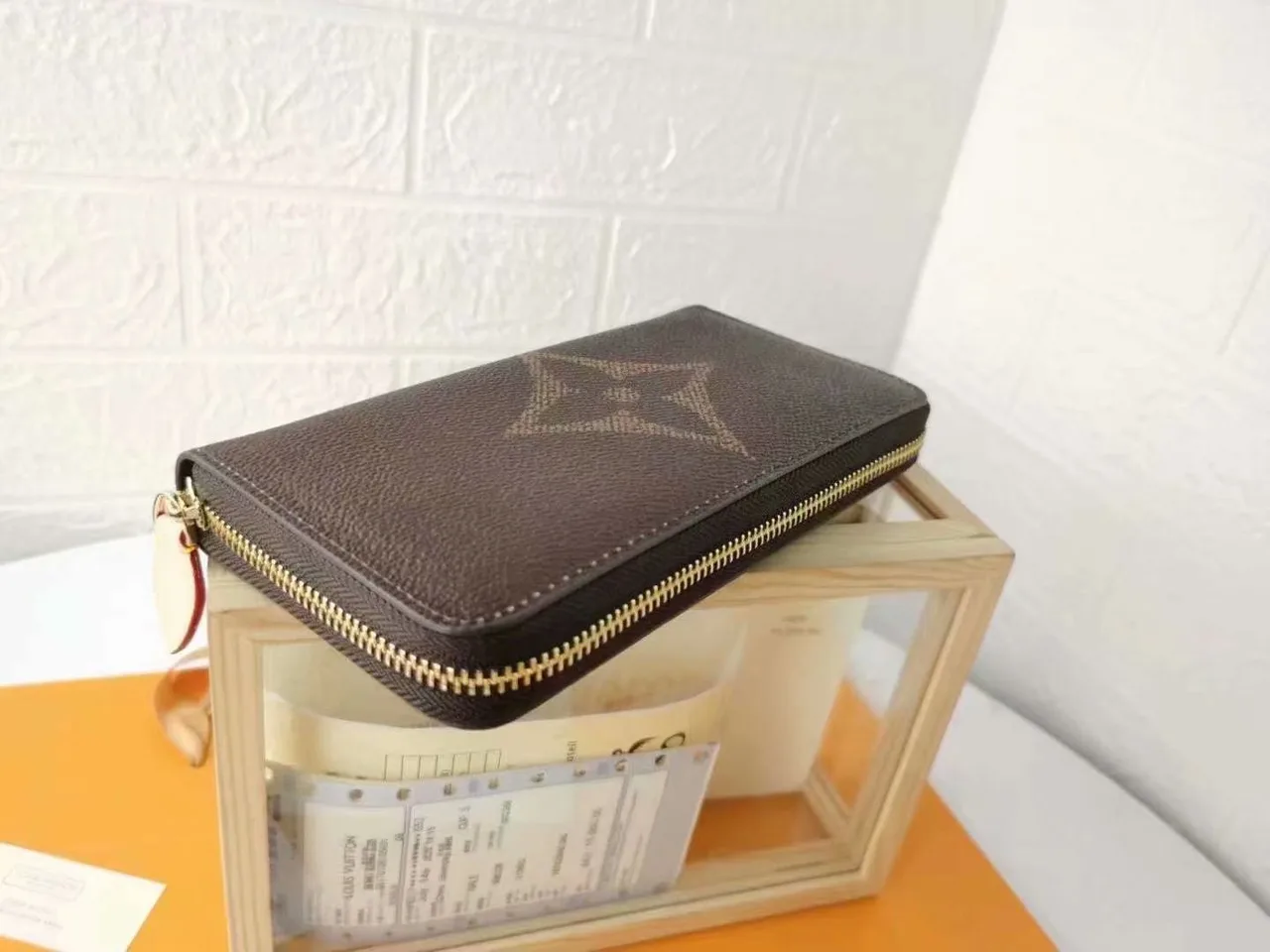 Louis Vuitton Giant Monogram Zip Wallet in Brown · view 5