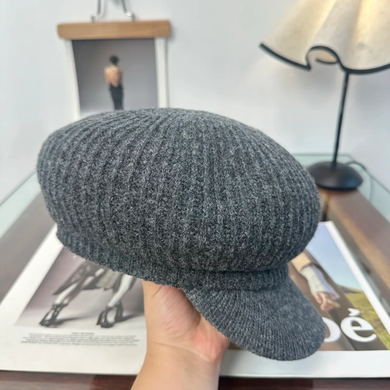 Miu Miu Newsboy Cap in Grey · view 6