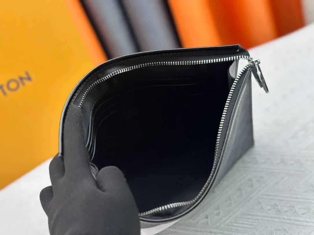 Louis Vuitton Canvas Check Clutch in Grey · view 8