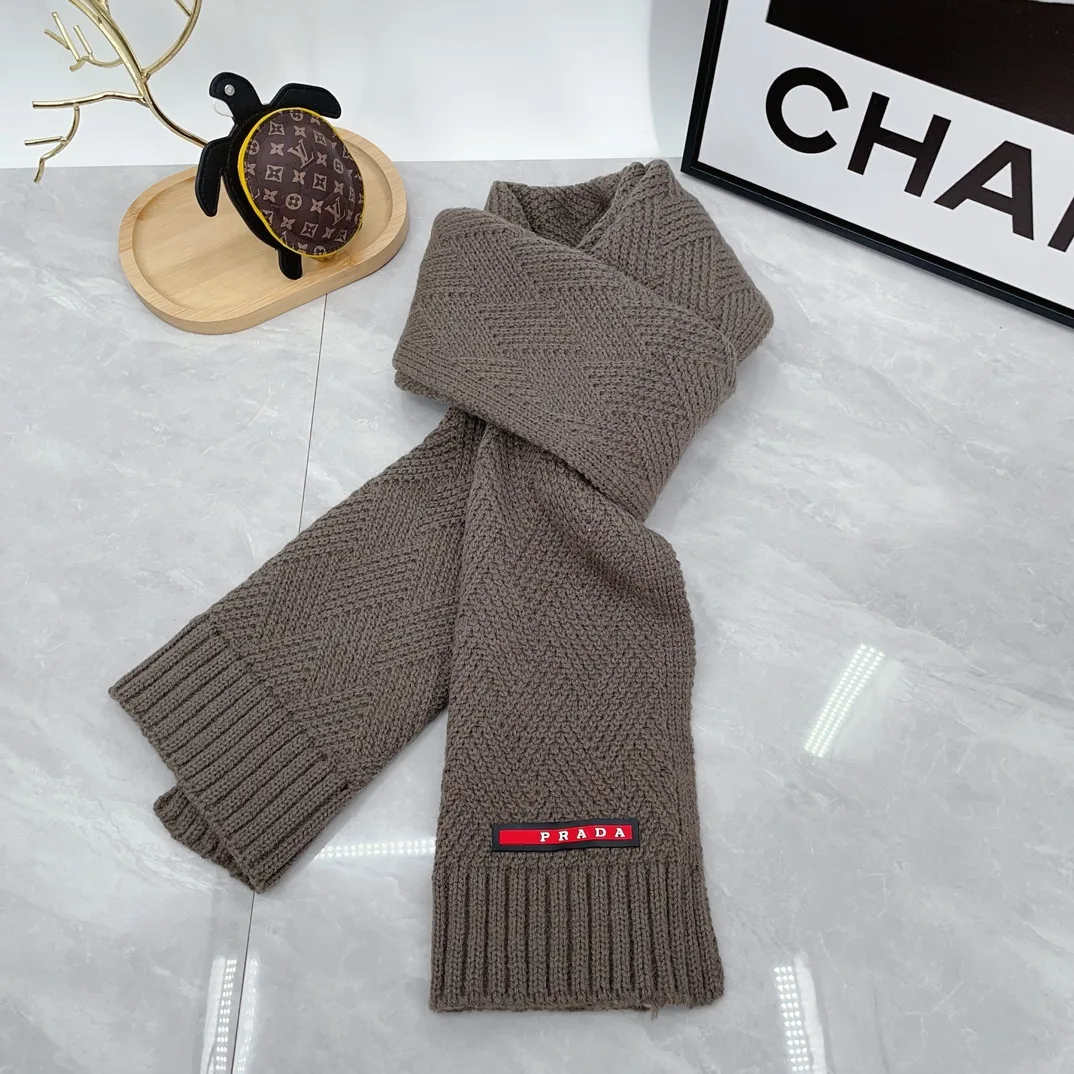 Prada Ribbed Hat and Scarf Set in Brown · view 8