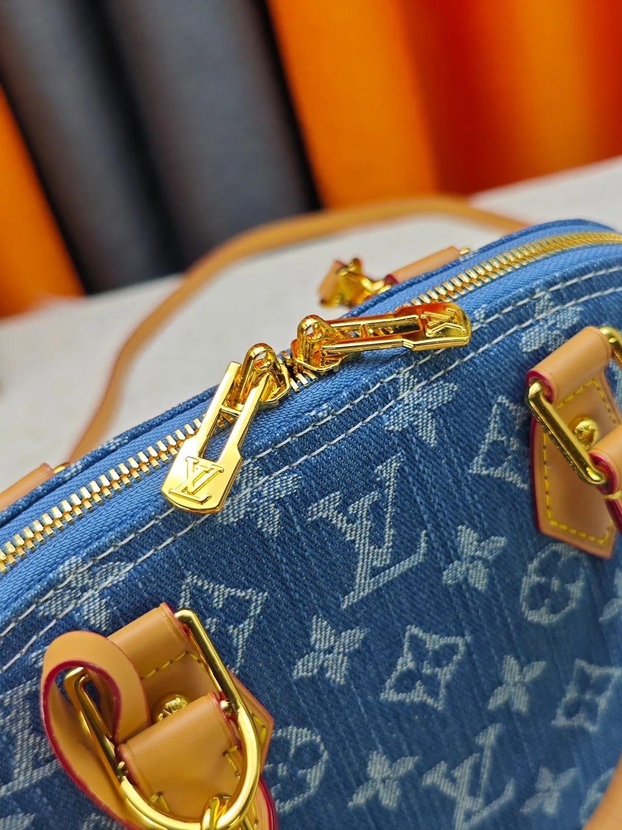 Louis Vuitton Canvas Top-Handle Bag in Blue · view 6
