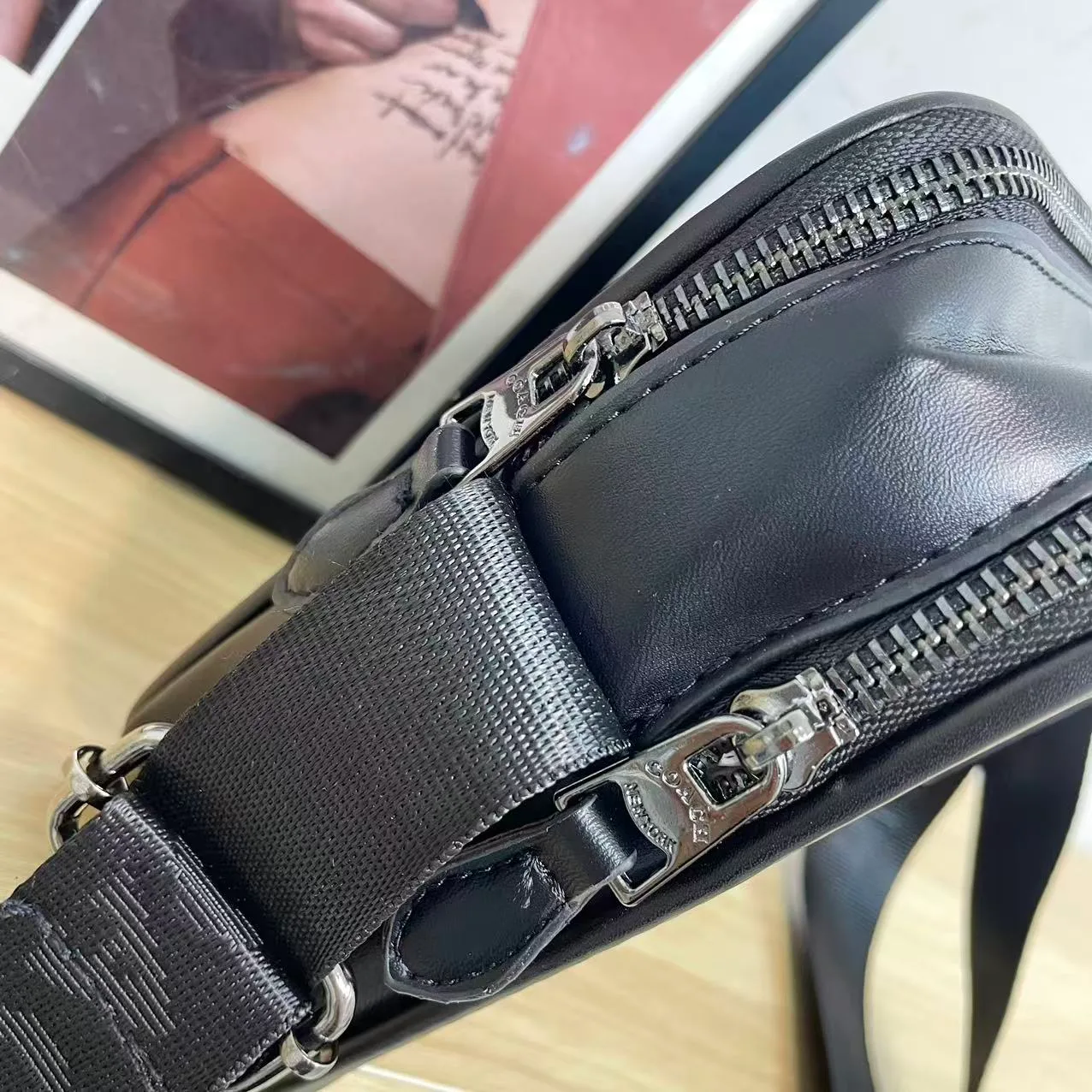 Coach 95032 Camera Bag in Beige & Grey & Black · view 7