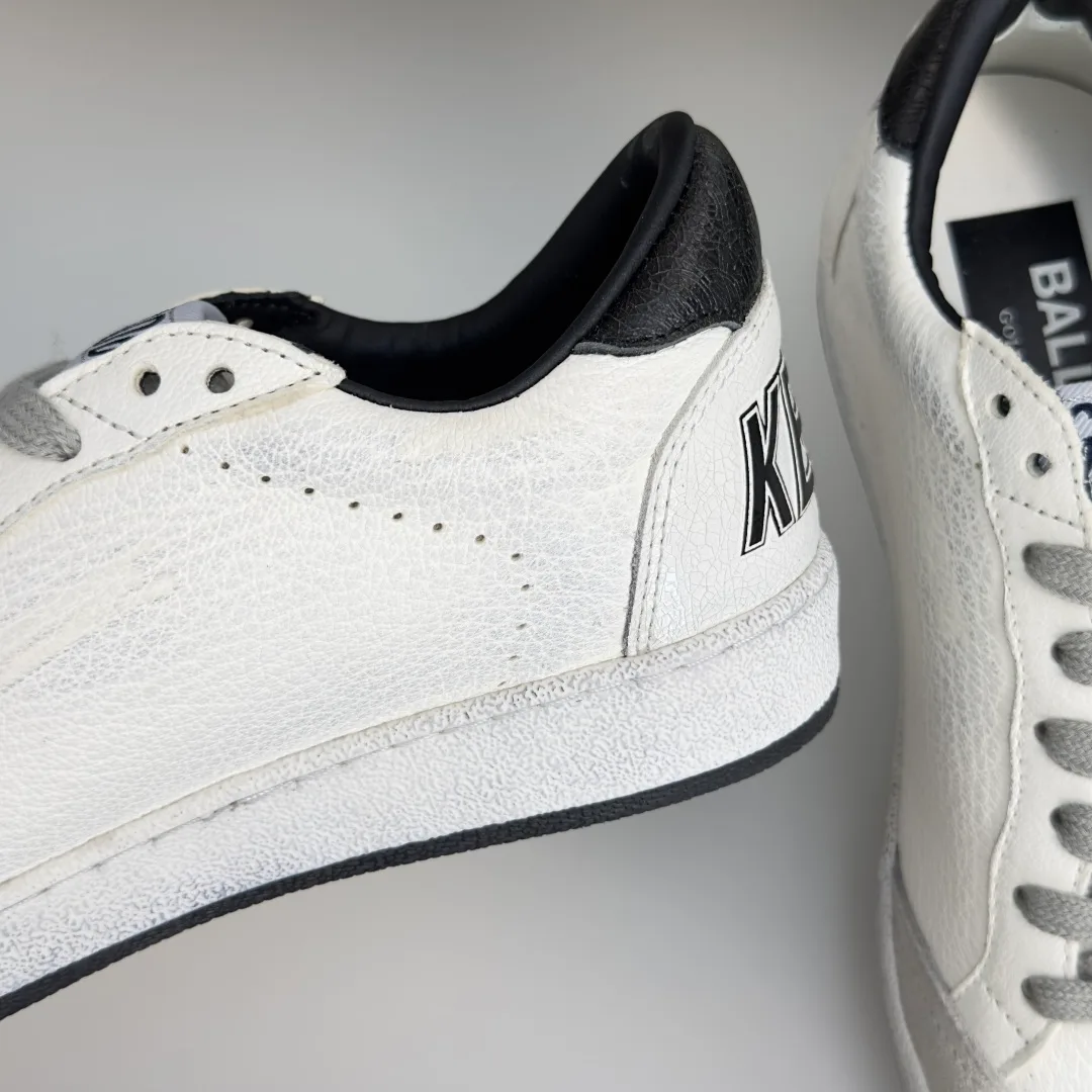 Golden Goose Cowhide Ball Star Sneakers in White · view 6