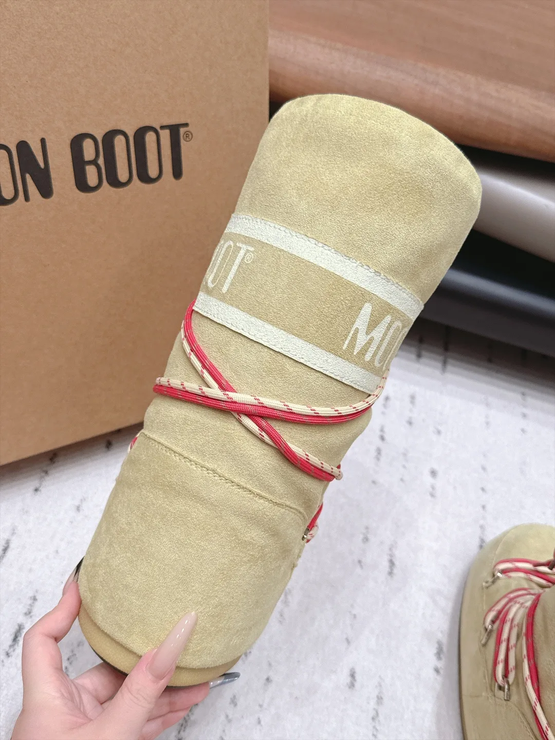 Moon Boot Round-Toe Snow Boots in Beige · view 7