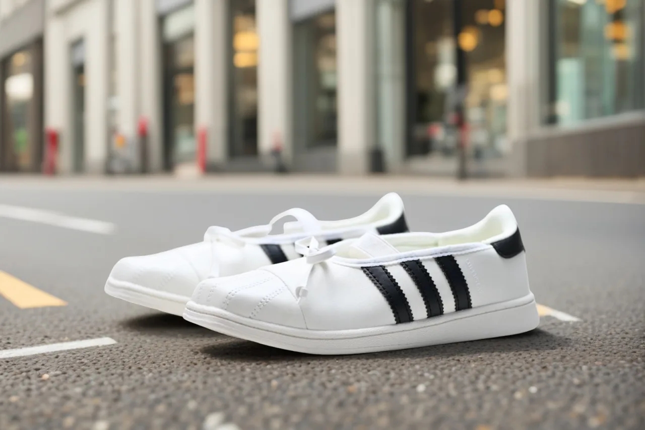 Adidas Striped Sneakers in White · view 1