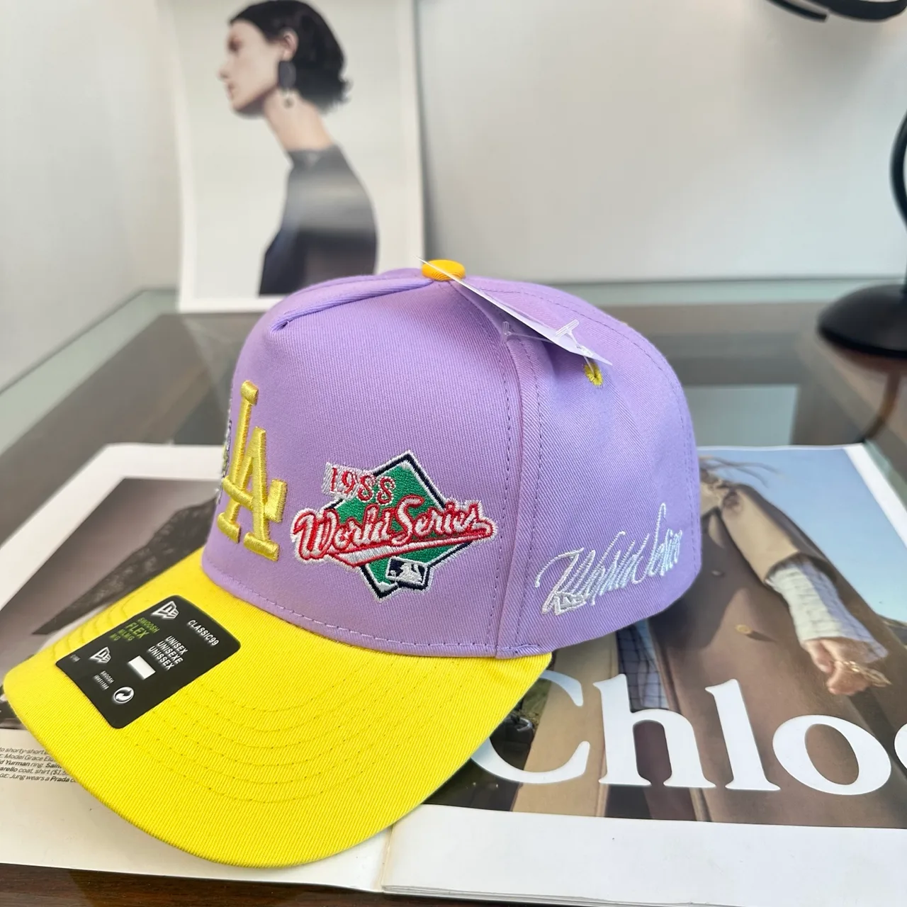 New Era Embroidered Baseball Cap in Purple · view 3
