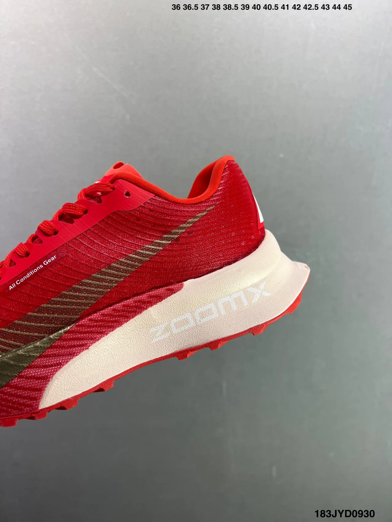 Nike Textured Lace-Up Running Shoes in Red · view 7
