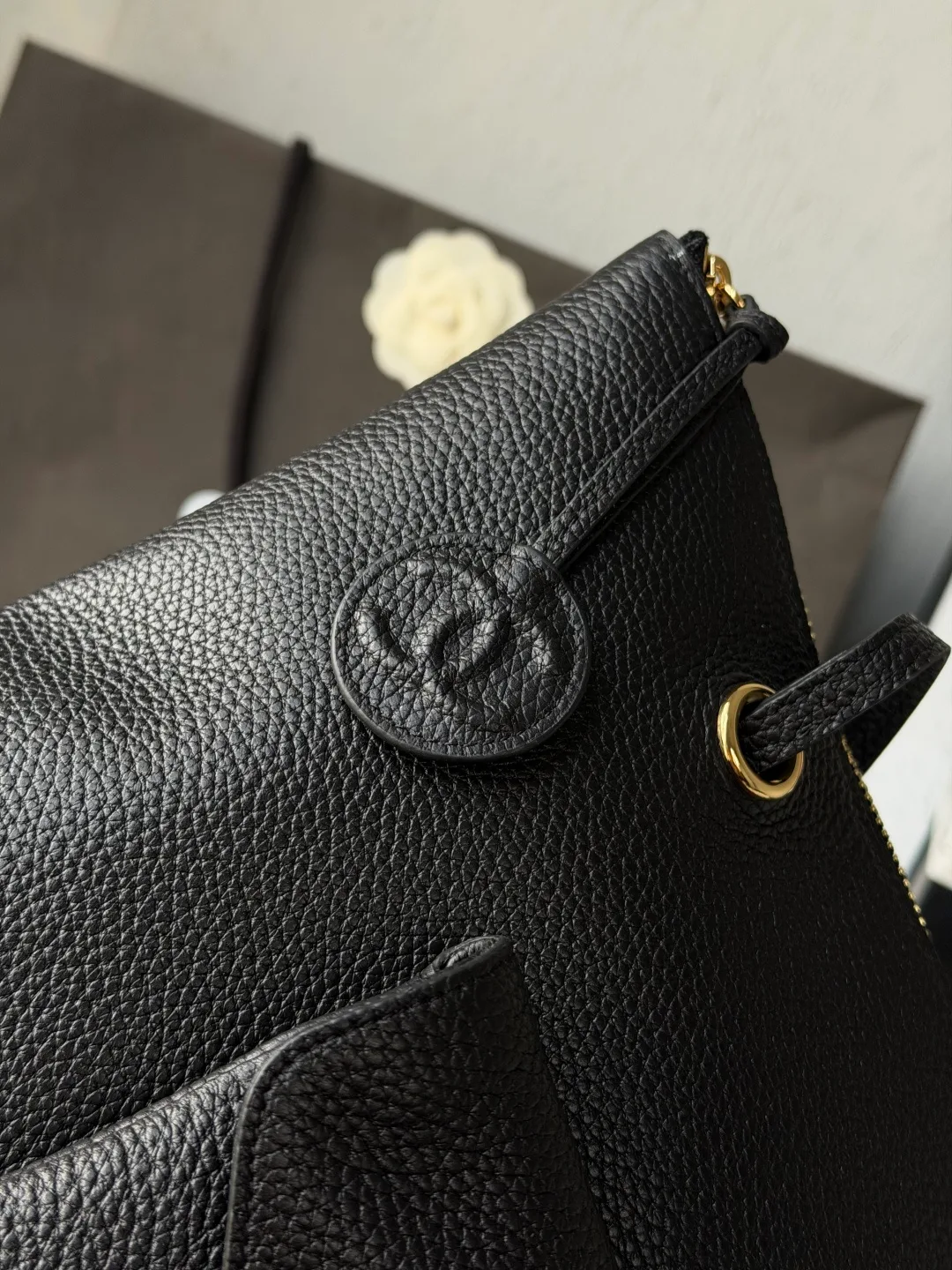 Chanel Leather Smooth Tote in Black · view 8