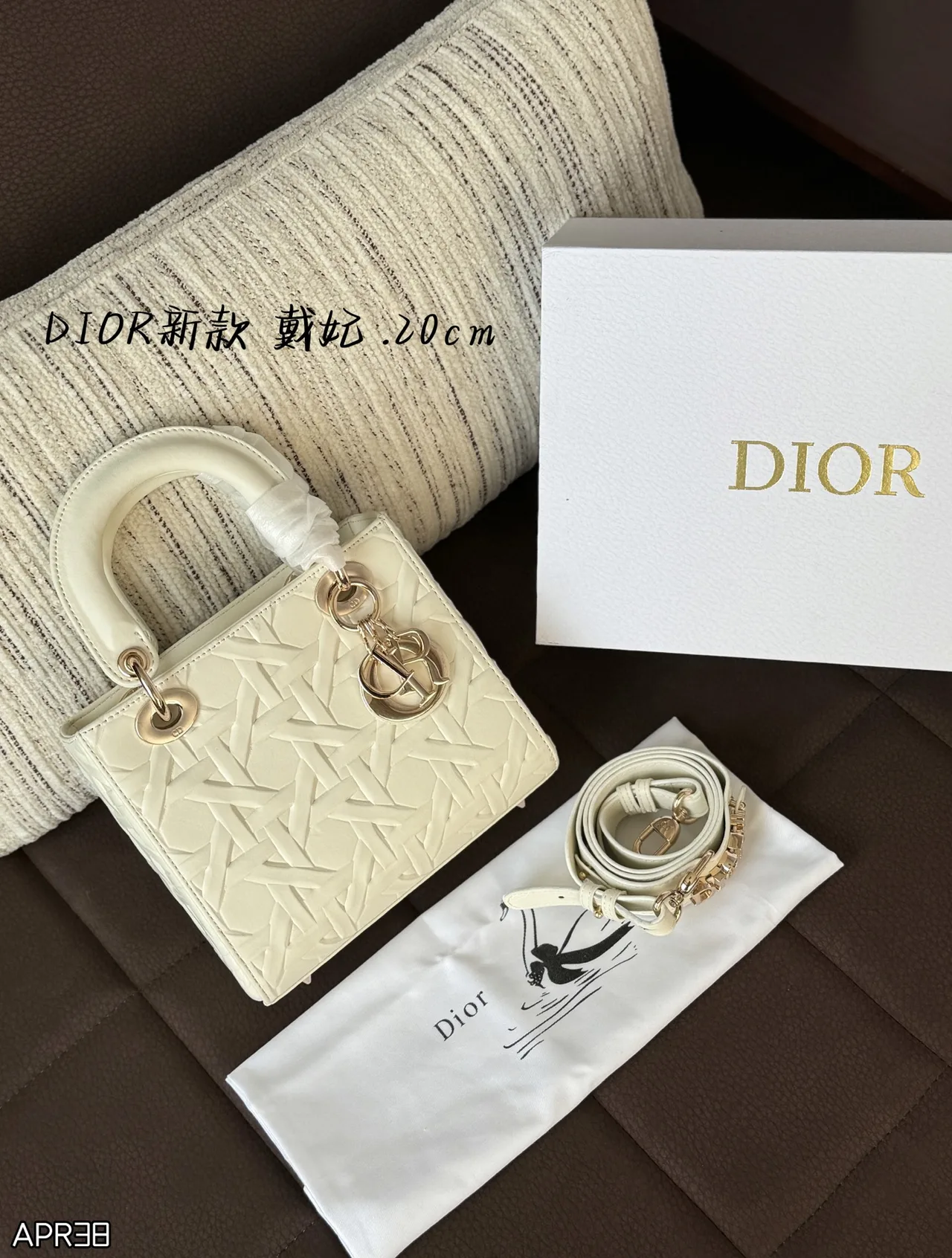 Dior Cannage Top-Handle Bag in Black & White · view 2