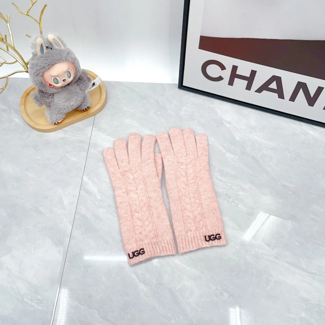UGG Wool Woven Ribbed Hat Scarf and Gloves Set in Pink · view 7