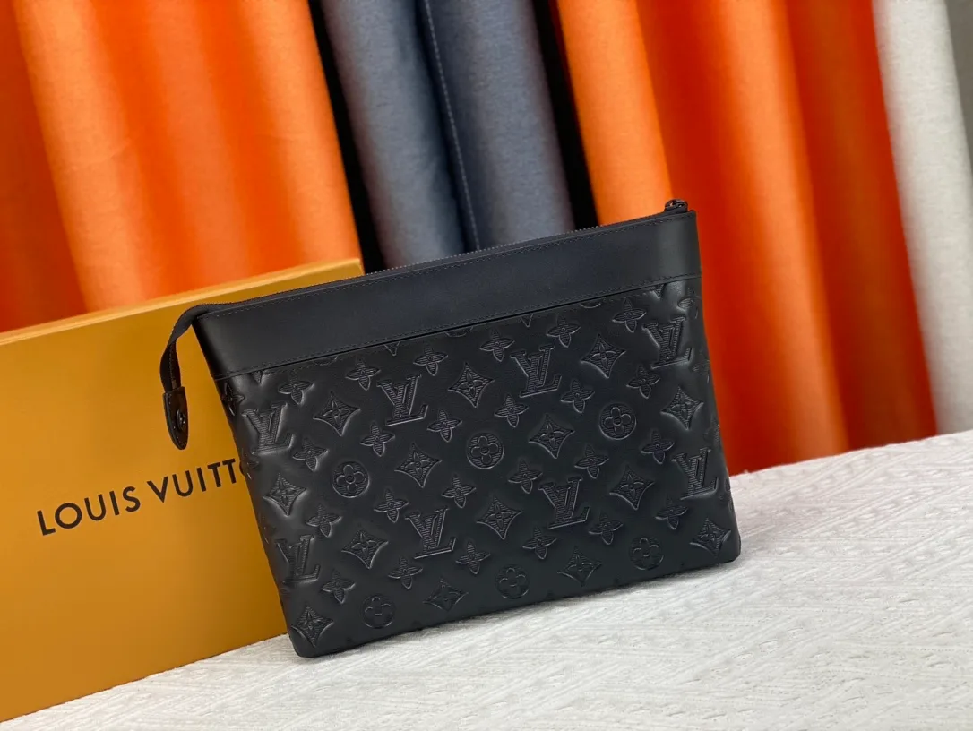 Louis Vuitton Cowhide Clutch in Black · view 4