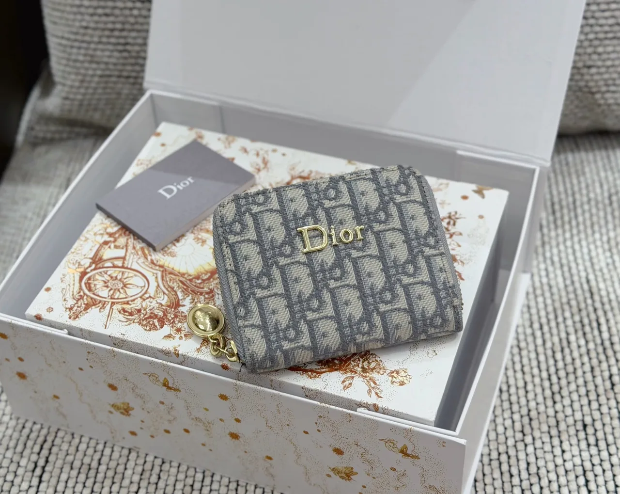 Dior Wallet in White & Black & Burgundy & Blue & Grey · view 7