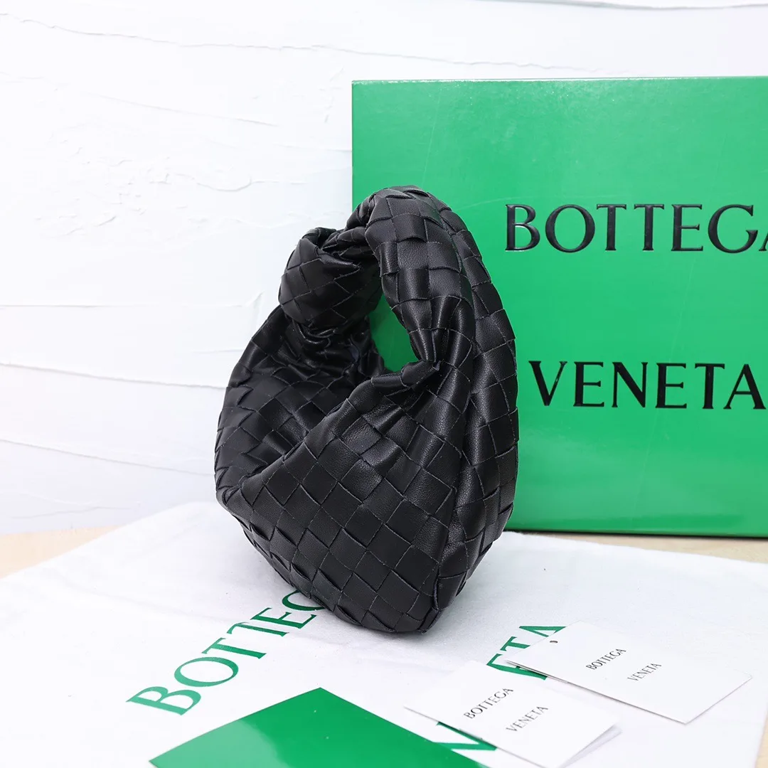 Bottega Veneta Sheepskin Woven Hobo Bag in Black · view 2