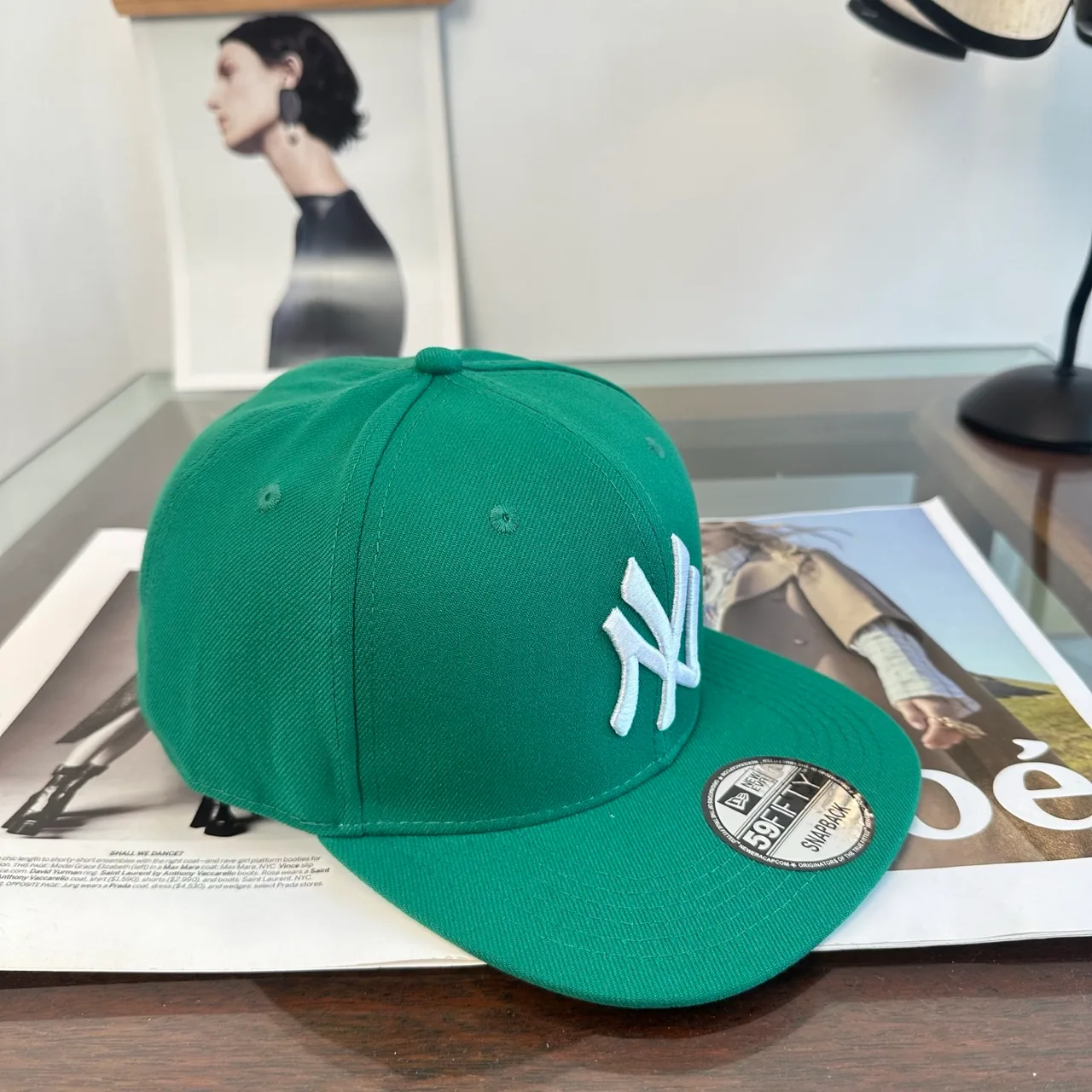 New Era NY Cap in Black & Grey & Green & Red · view 3