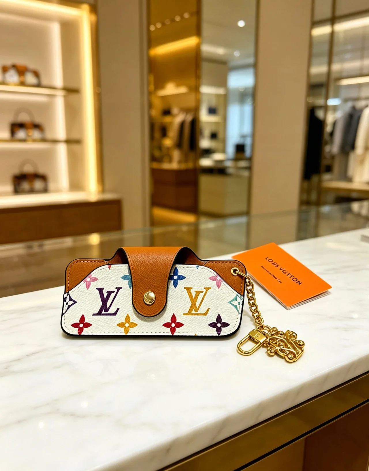 Louis Vuitton Mini Bag Charm in White · view 3
