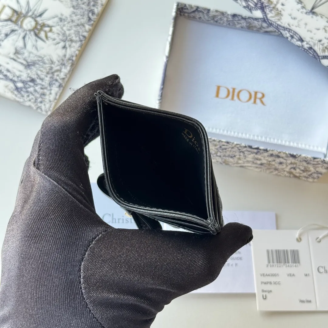 Dior Lambskin Bow Cardholder in Black · view 8