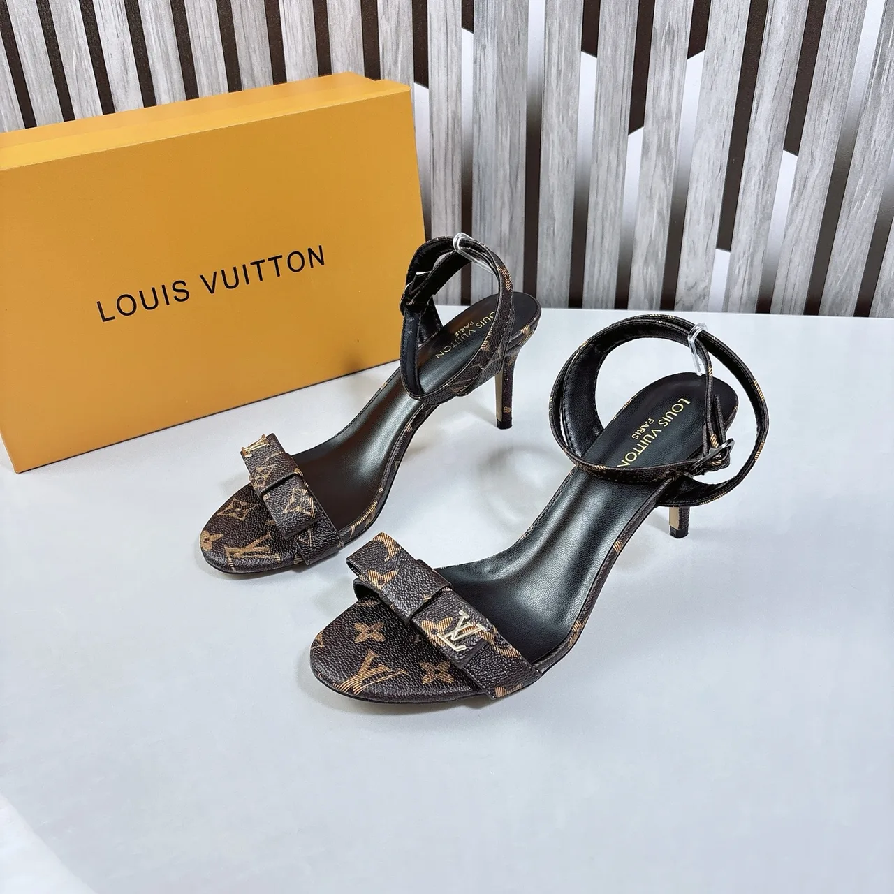 Louis Vuitton Monogram Ankle Strap Sandals in Brown · view 2