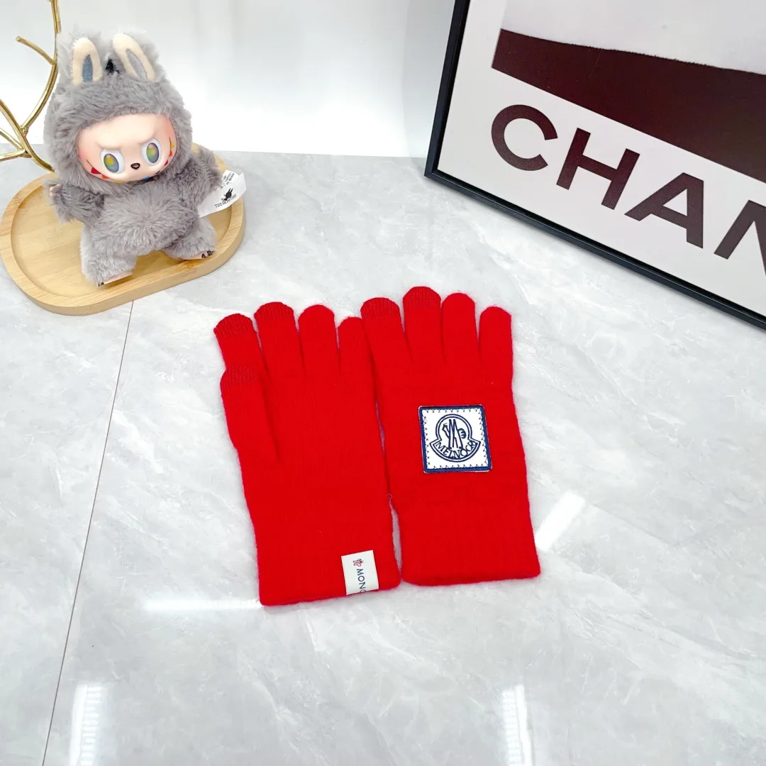Moncler Wool Beanie, Scarf and Gloves Set in Red · view 7